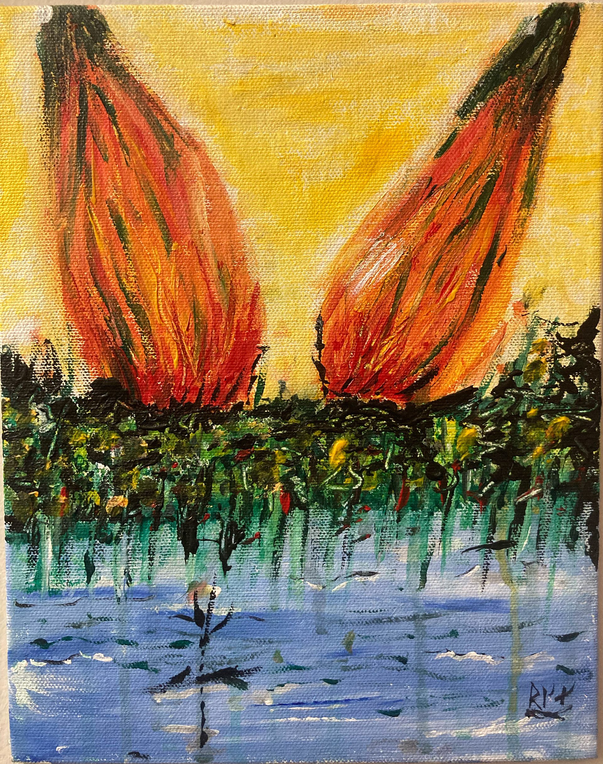 Acrylic on canvas panel.