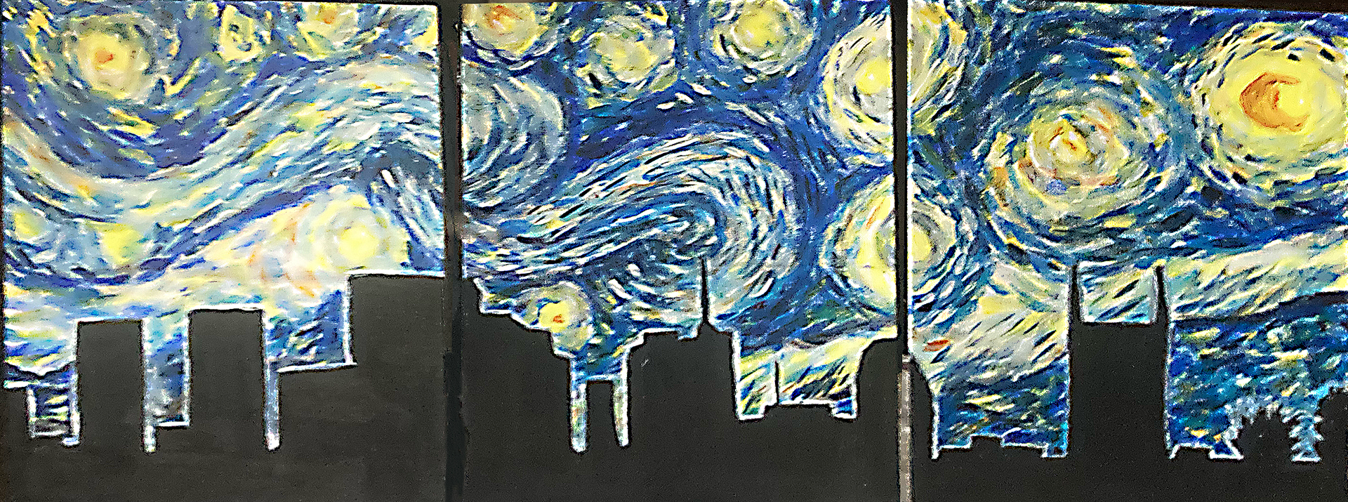 Skyline - acrylic on canvas panels.