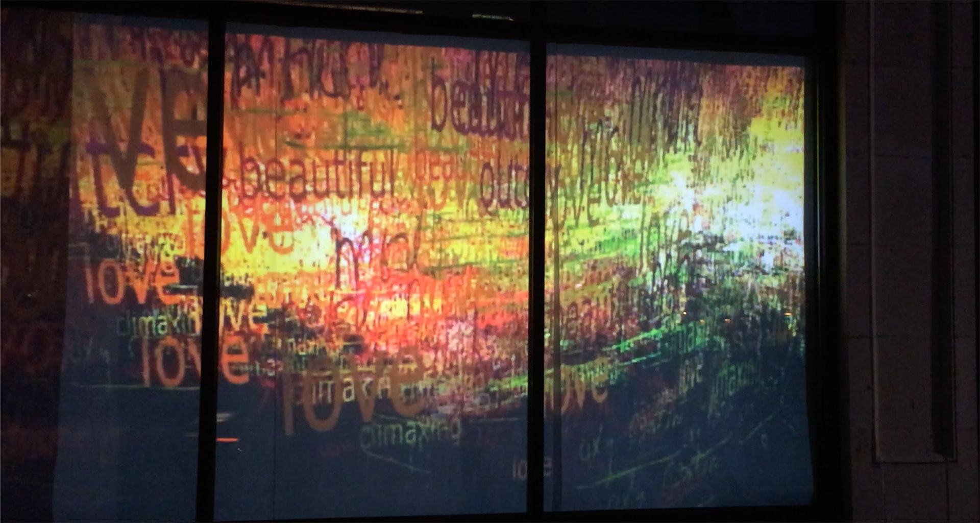 single channel video projections, popup installation, Lorain OH-2015