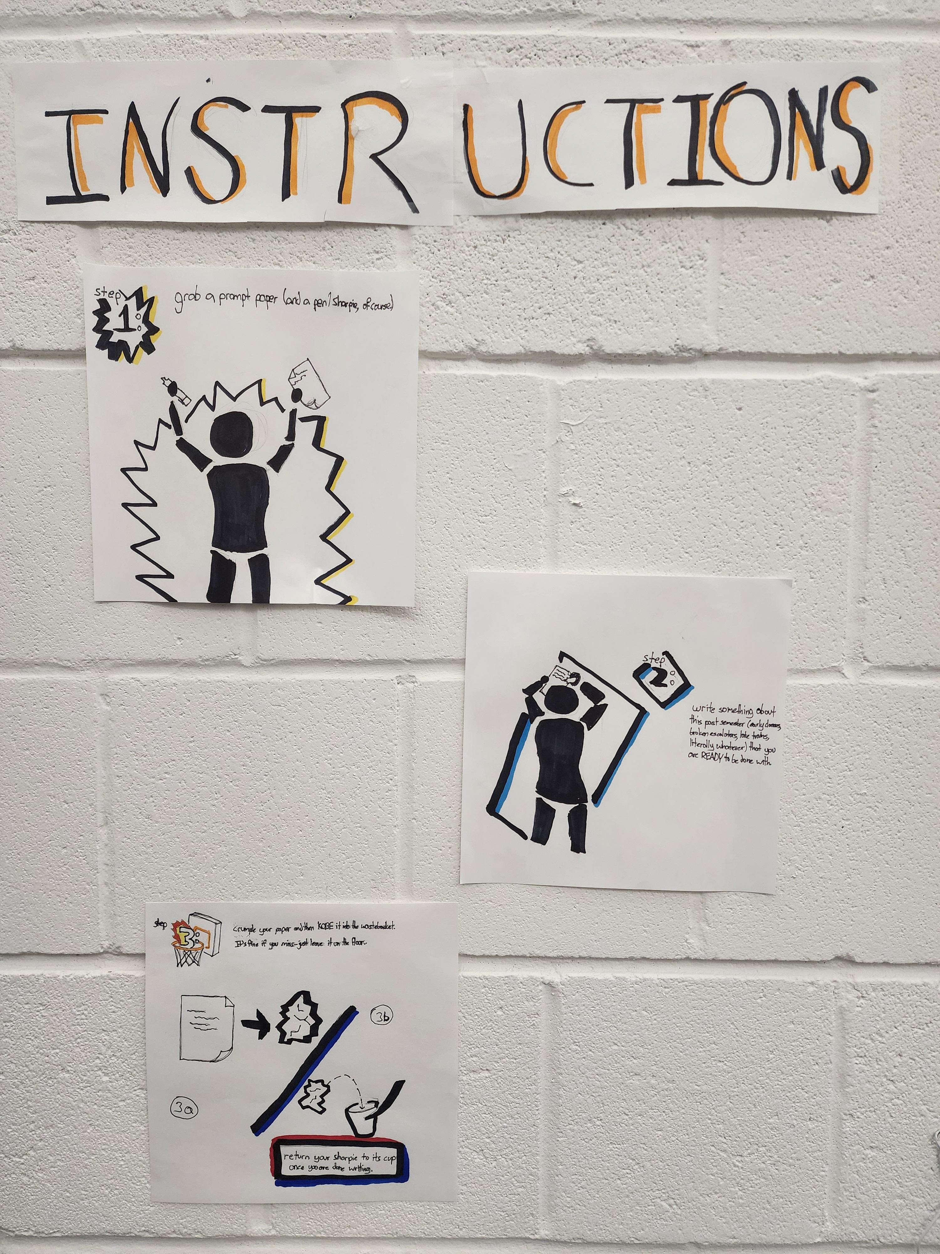 Instructions for audience participation.