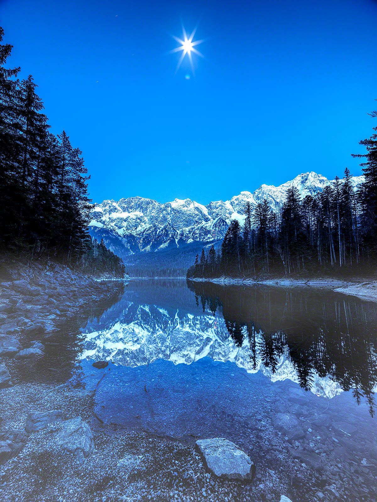 Eibsee / Zugspitze im Mondlicht - Kamera: Hasselblad H6D-100c - Fotograf: Chris Braun