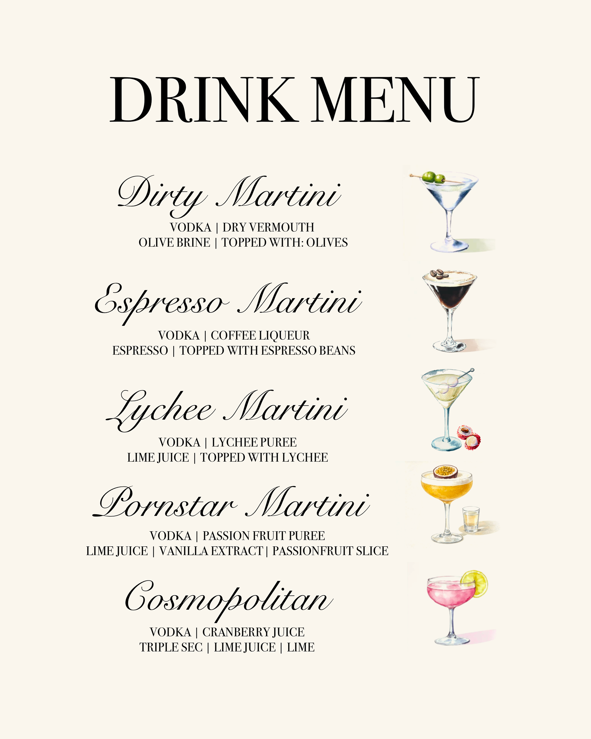 Drink Menu