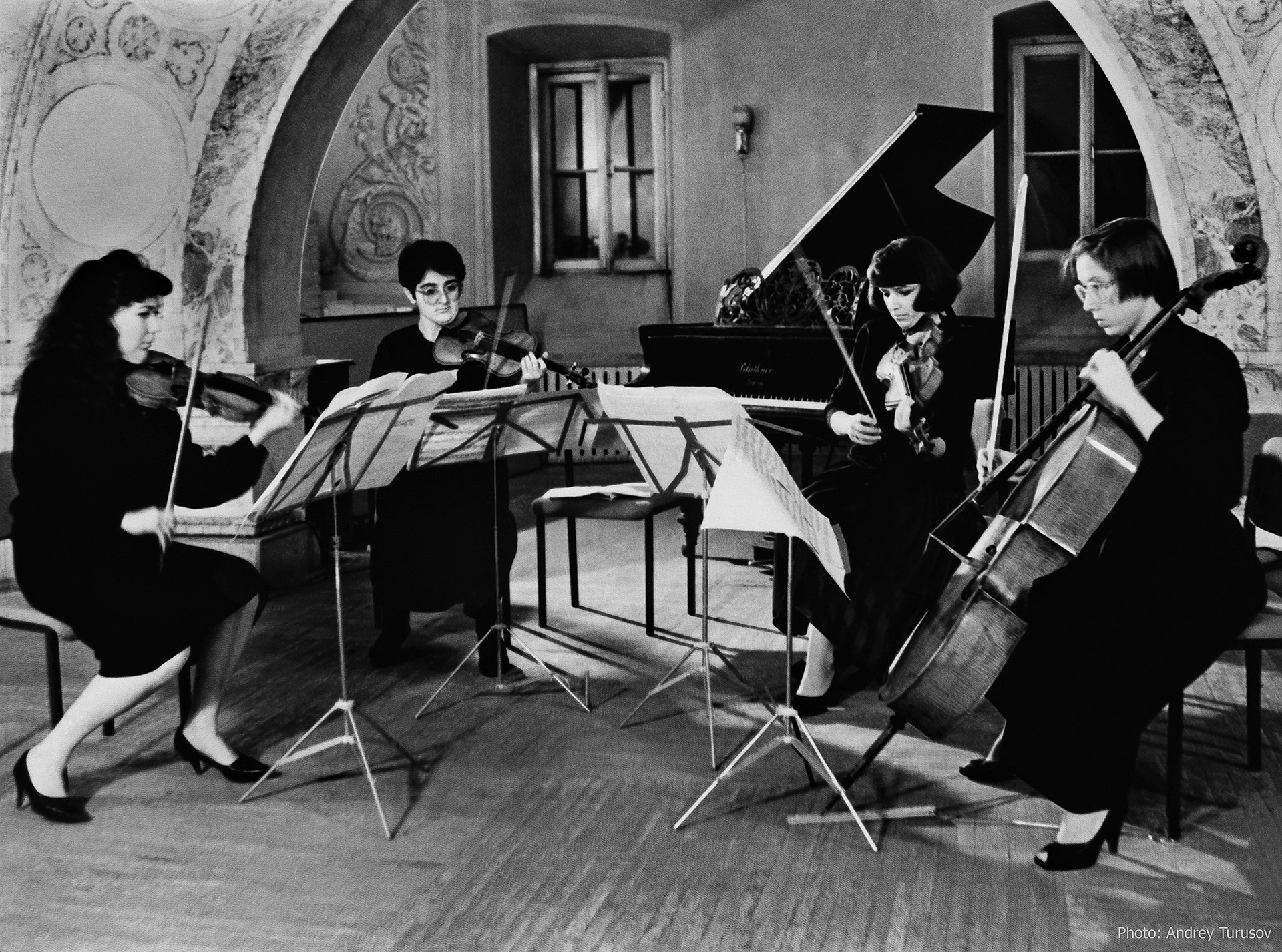 Jousikvartetti Moskovan konsertissani 1991.
