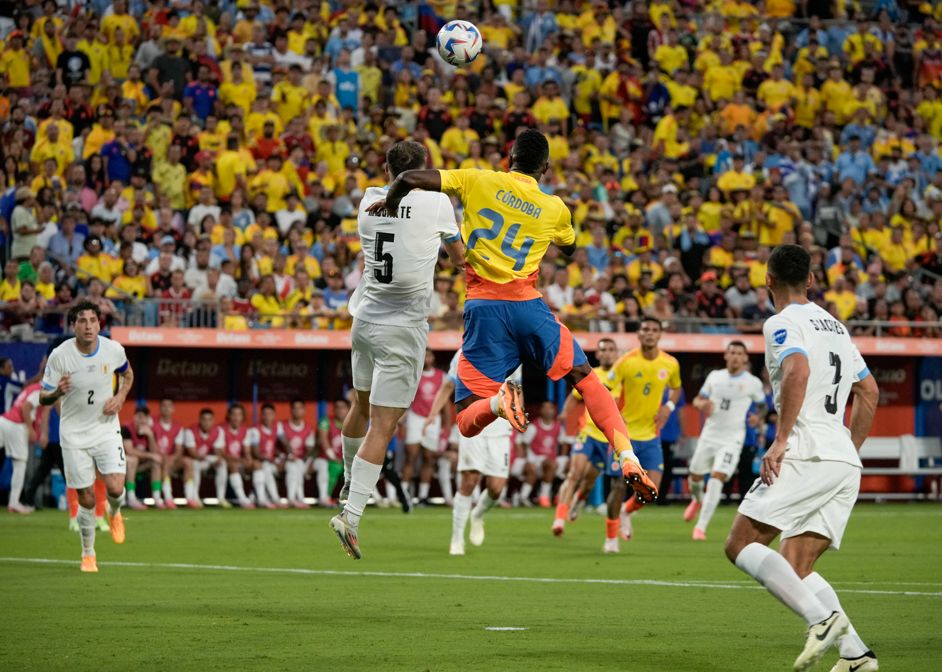 Colombia vs. Uruguay — Copa América Semifinal, 2024. A fierce battle under the lights, where intensity and character defined every minute. Colombia faced Uruguay in a hard-fought semifinal marked by passion, tactical discipline, and unwavering determination — a performance that reflected the heart of a nation dreaming of the final stage.
