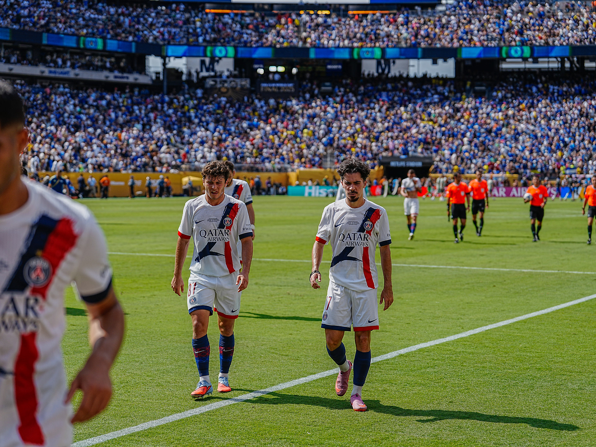 (SPO) Medal Ceremony for Players of Chelsea and PSG: FIFA Club World Cup 2925. July 13, 2025, New Jersey, USA: Medal Ceremony of finalists of FIFA Club World Cup 2025 presented by US President Donald Trump and FIFA President Gianni Infantino after soccer match between Chelsea and PSG valid for the finals of FIFA Club World Cup 2025 at MetLife stadium in New Jersey. Chelsea won 3-0.