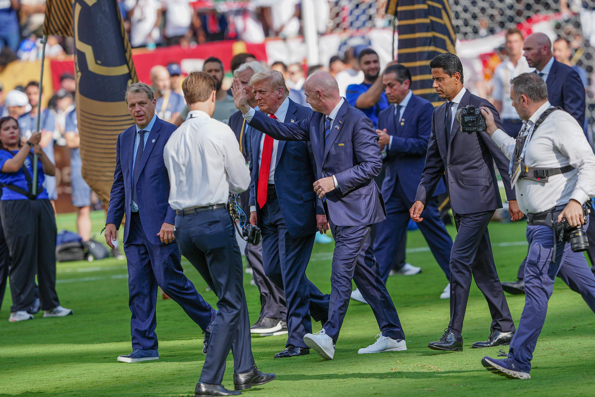 (SPO) Medal Ceremony for Players of Chelsea and PSG: FIFA Club World Cup 2925. July 13, 2025, New Jersey, USA: Medal Ceremony of finalists of FIFA Club World Cup 2025 presented by US President Donald Trump and FIFA President Gianni Infantino after soccer match between Chelsea and PSG valid for the finals of FIFA Club World Cup 2025 at MetLife stadium in New Jersey. Chelsea won 3-0.