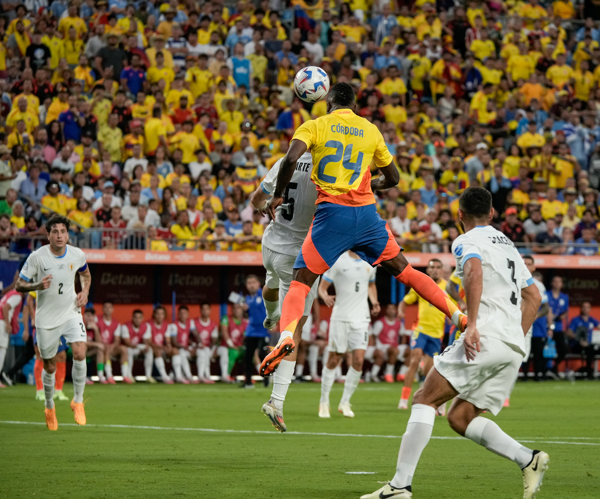 Colombia vs. Uruguay — Copa América Semifinal, 2024. A fierce battle under the lights, where intensity and character defined every minute. Colombia faced Uruguay in a hard-fought semifinal marked by passion, tactical discipline, and unwavering determination — a performance that reflected the heart of a nation dreaming of the final stage.