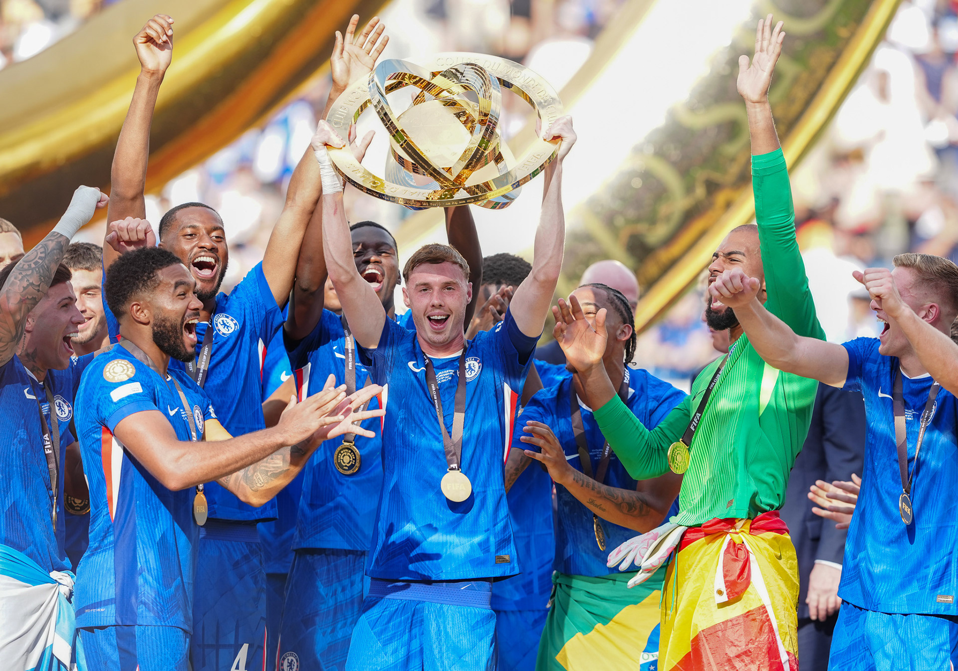 (SPO) Medal Ceremony for Players of Chelsea and PSG: FIFA Club World Cup 2925. July 13, 2025, New Jersey, USA: Medal Ceremony of finalists of FIFA Club World Cup 2025 presented by US President Donald Trump and FIFA President Gianni Infantino after soccer match between Chelsea and PSG valid for the finals of FIFA Club World Cup 2025 at MetLife stadium in New Jersey. Chelsea won 3-0.
