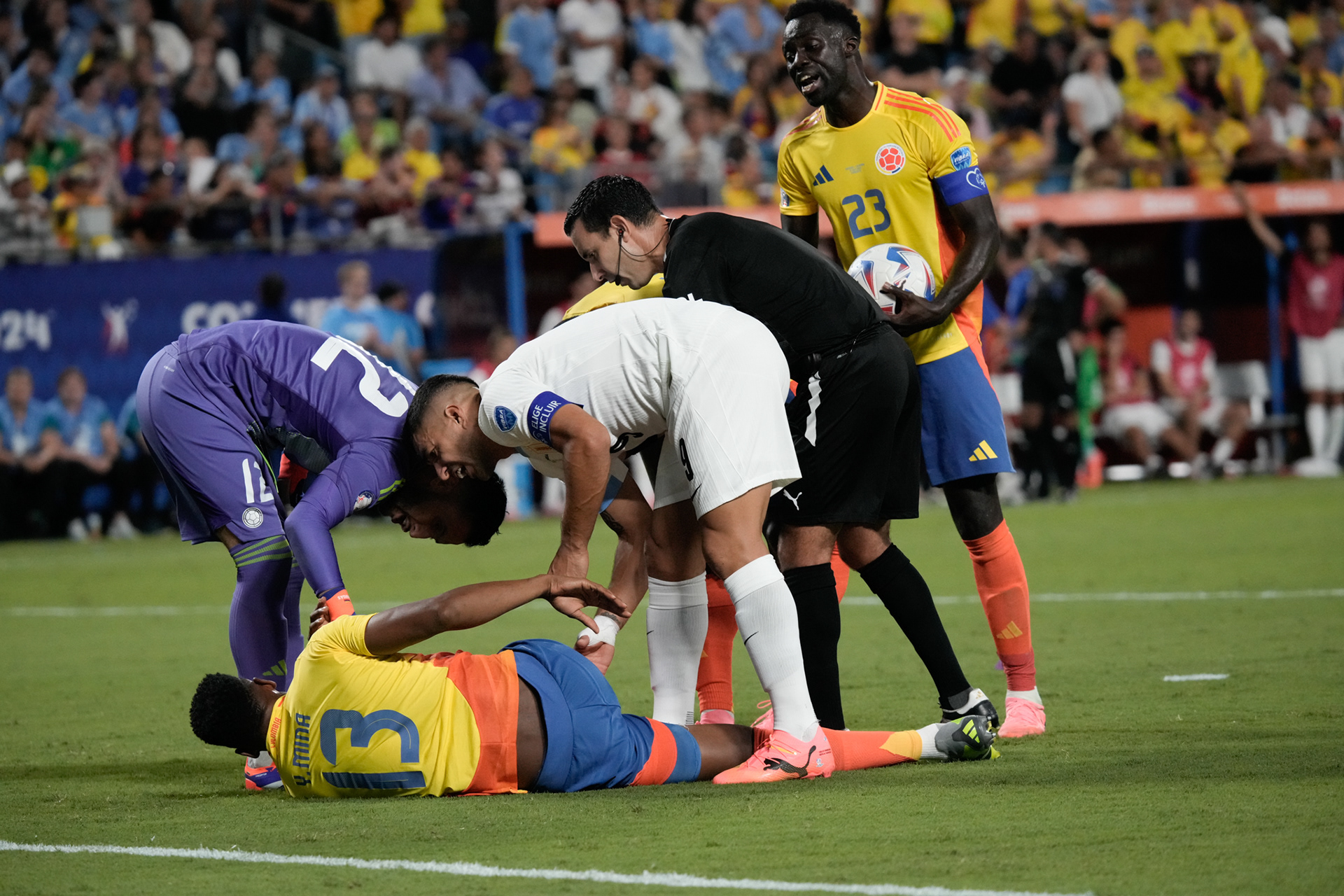 Colombia vs. Uruguay — Copa América Semifinal, 2024. A fierce battle under the lights, where intensity and character defined every minute. Colombia faced Uruguay in a hard-fought semifinal marked by passion, tactical discipline, and unwavering determination — a performance that reflected the heart of a nation dreaming of the final stage.