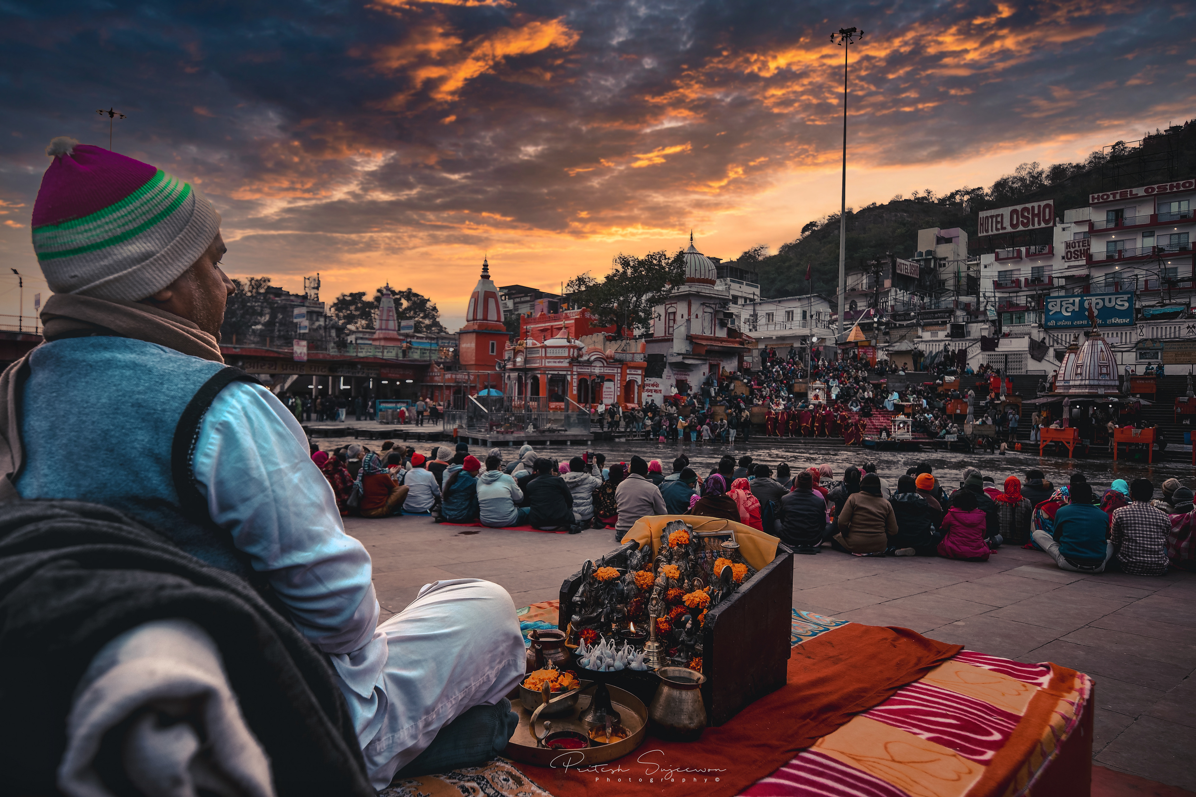 The Hindu Priest Near River Ganges