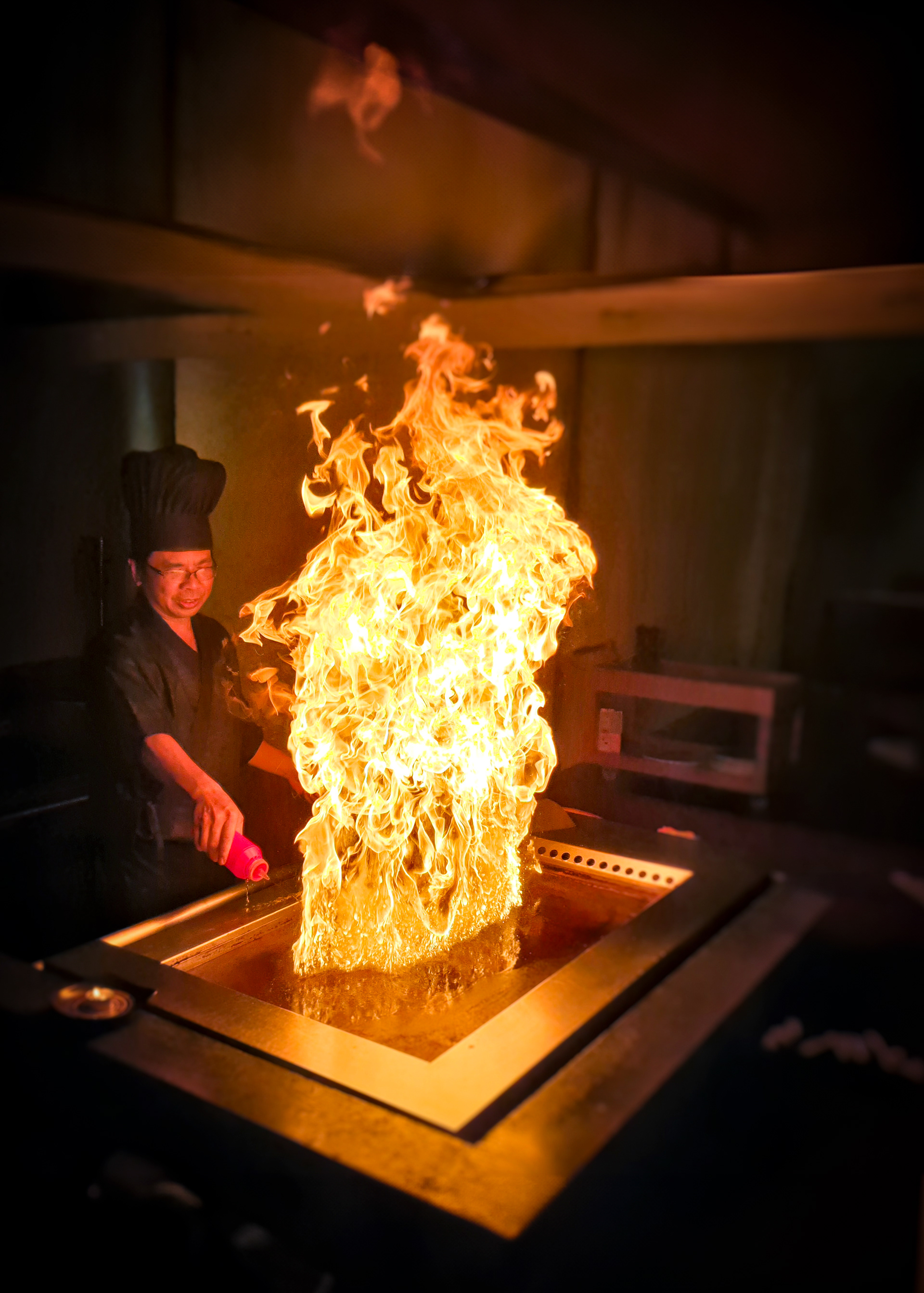 Chef at work in a Japanese restaurant