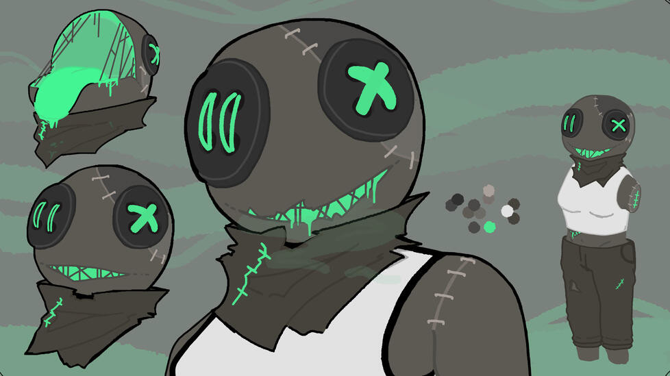 Old design for an antagonist puppet character for VOLIA's old story.