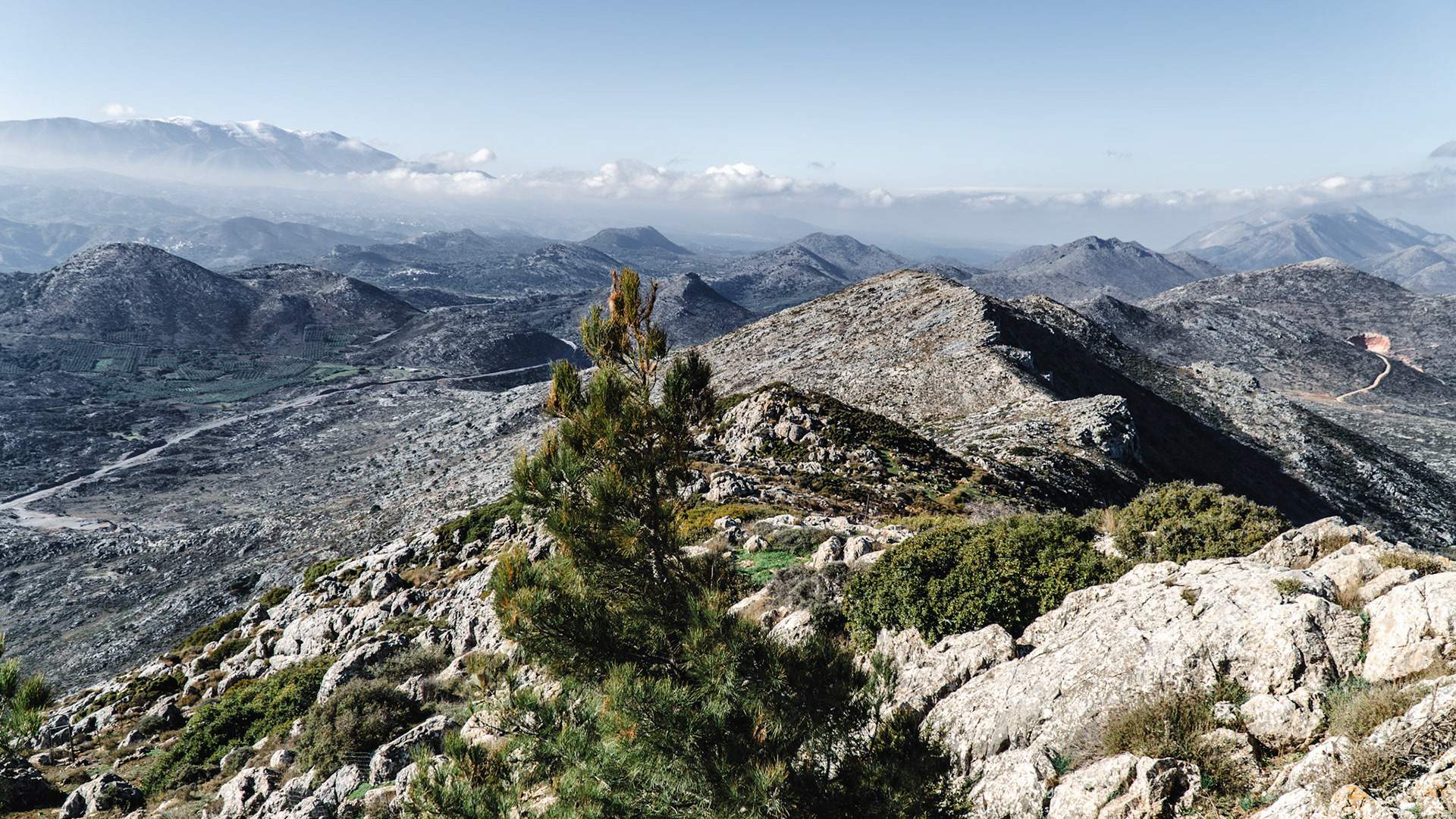 Cretan Mountains facing West from top Stroumpoulas