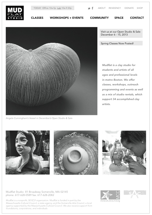 Wireframe for the new homepage