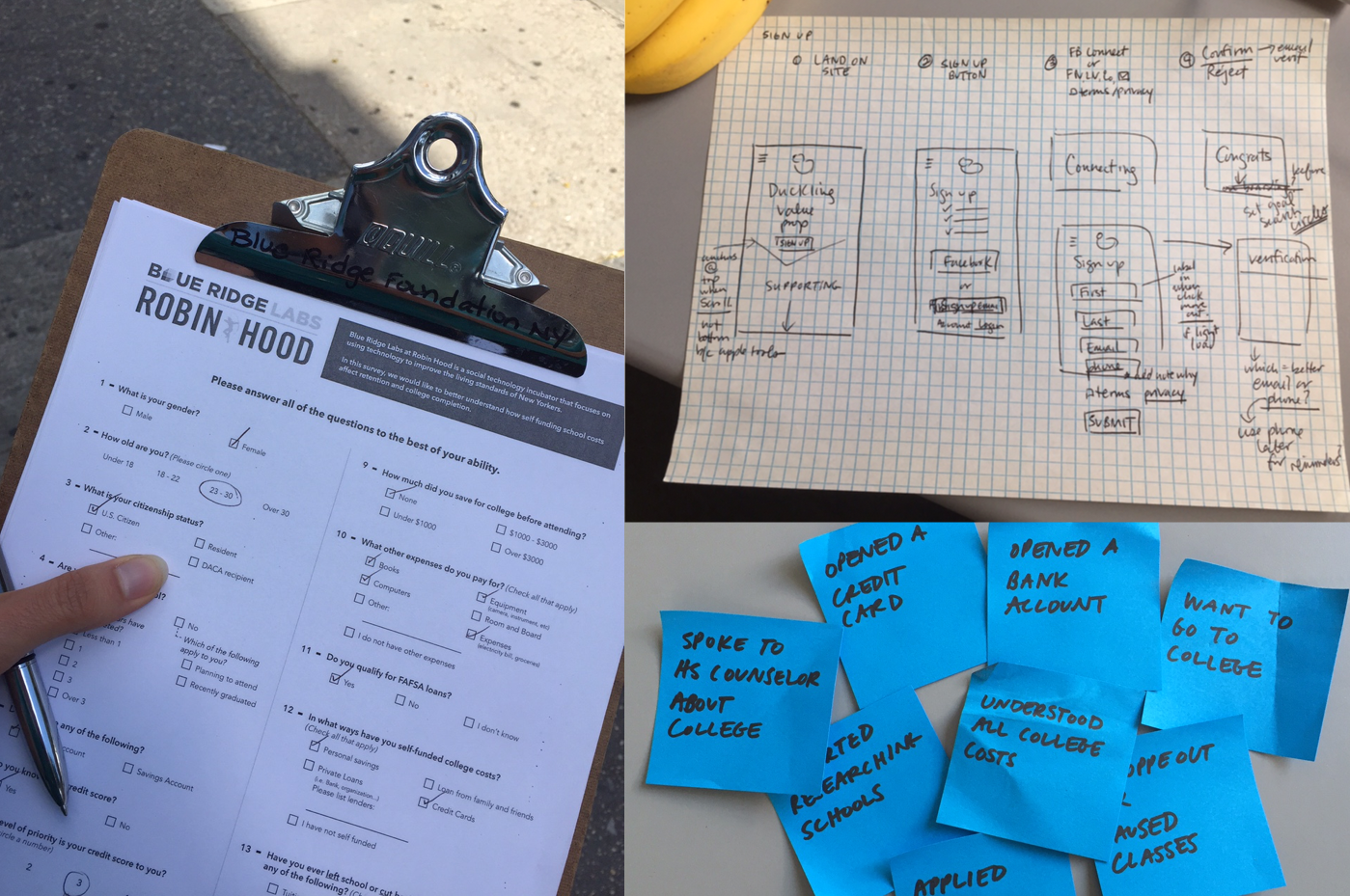 Feld surveys, ideation, and wireframes