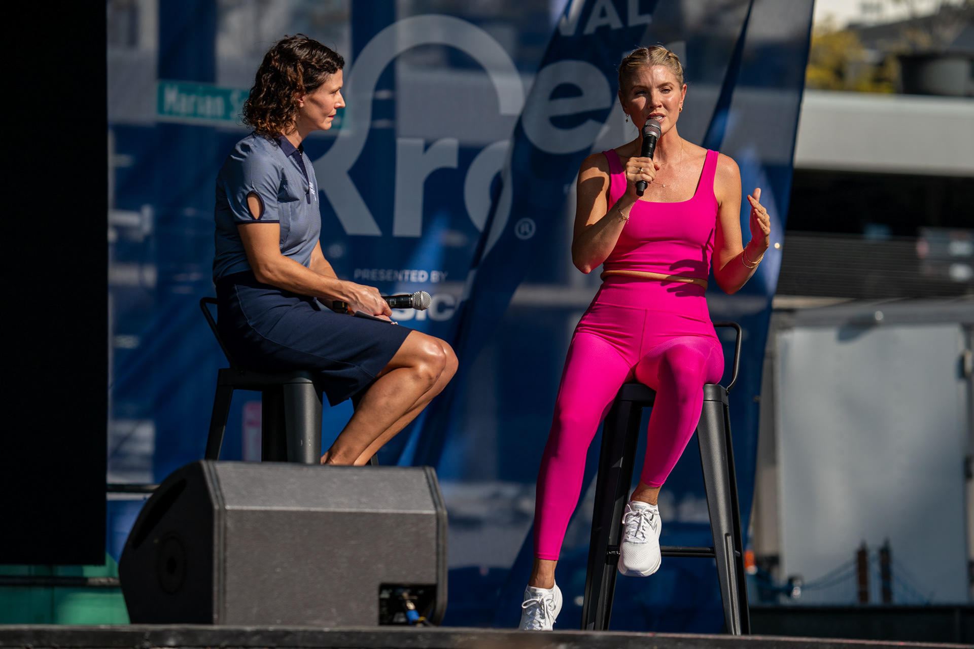 Amanda Kloots and host discuss the importance of fitness