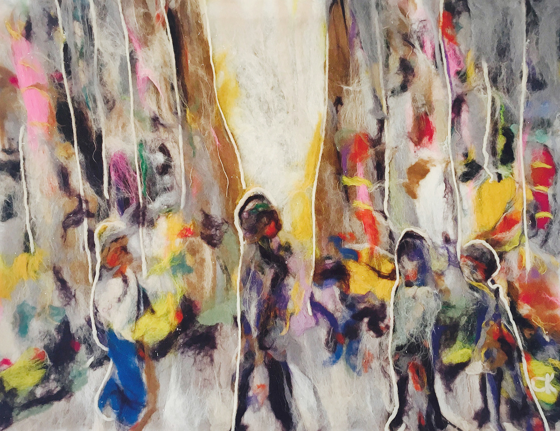 NYC felt painting by Cornelia Koch