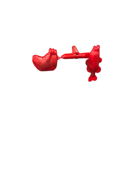 Injected plastic with runners and gates