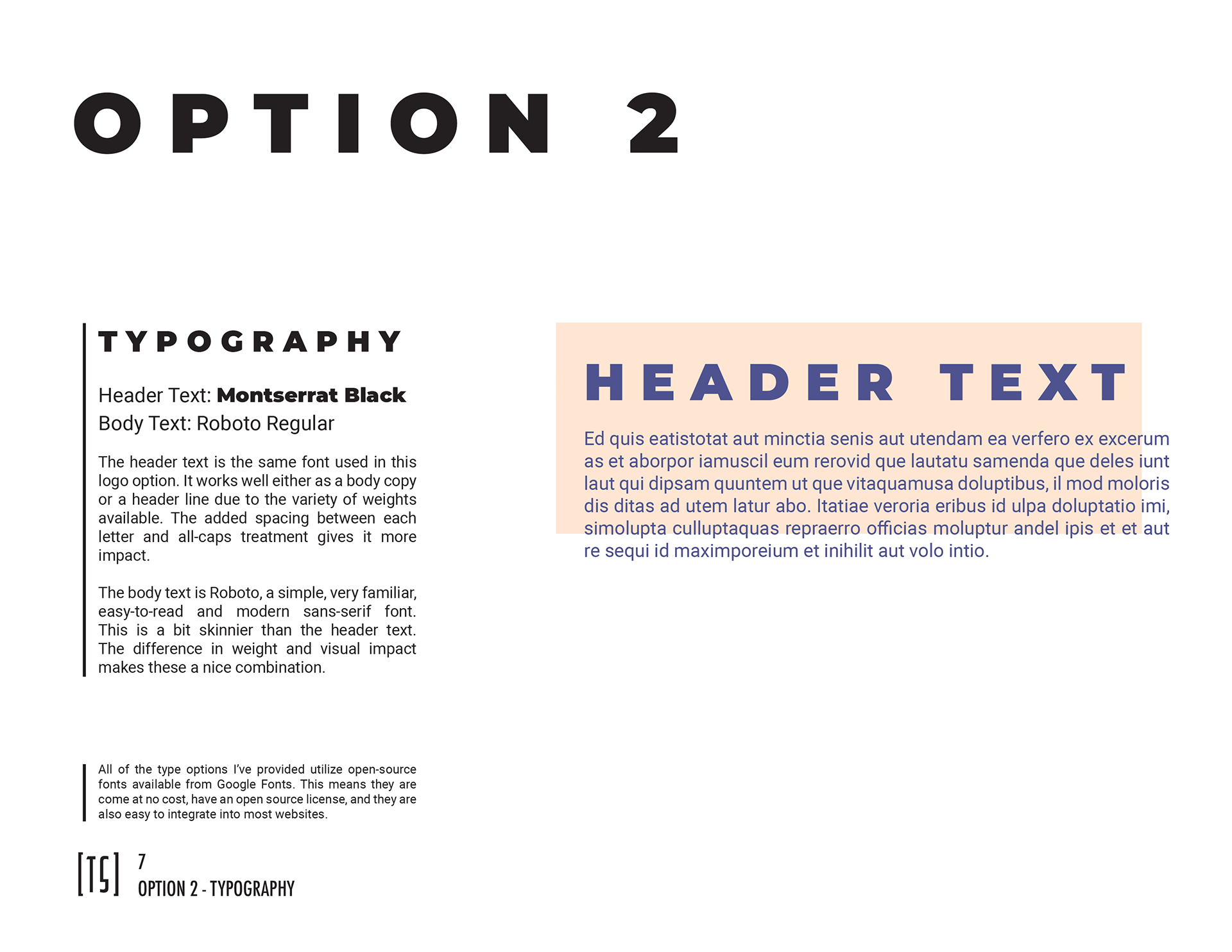 Option 2 Typography