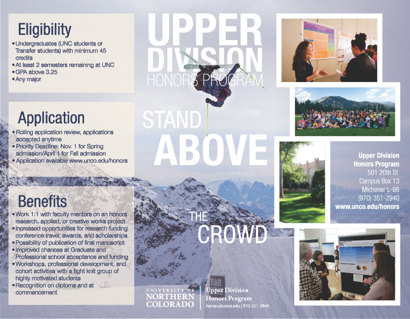 Trifold brochure in campus dining halls