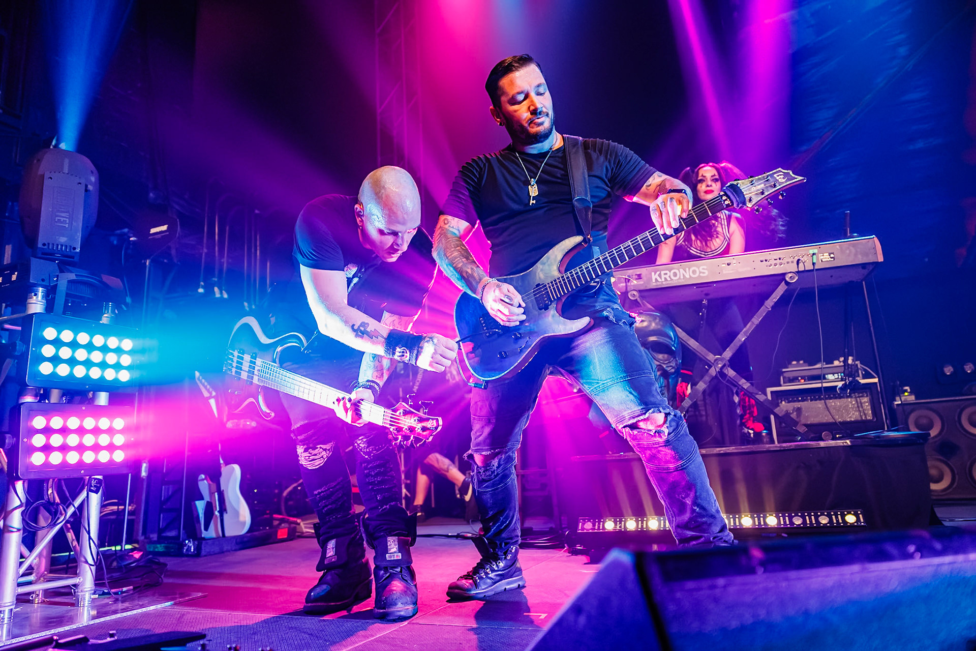 Johnny Young, Christopher Dean, and Katt Scarlett of Nita Strauss: “Mammoth II” Tour at Rams Head Live! (Baltimore, MD), November 19th, 2023