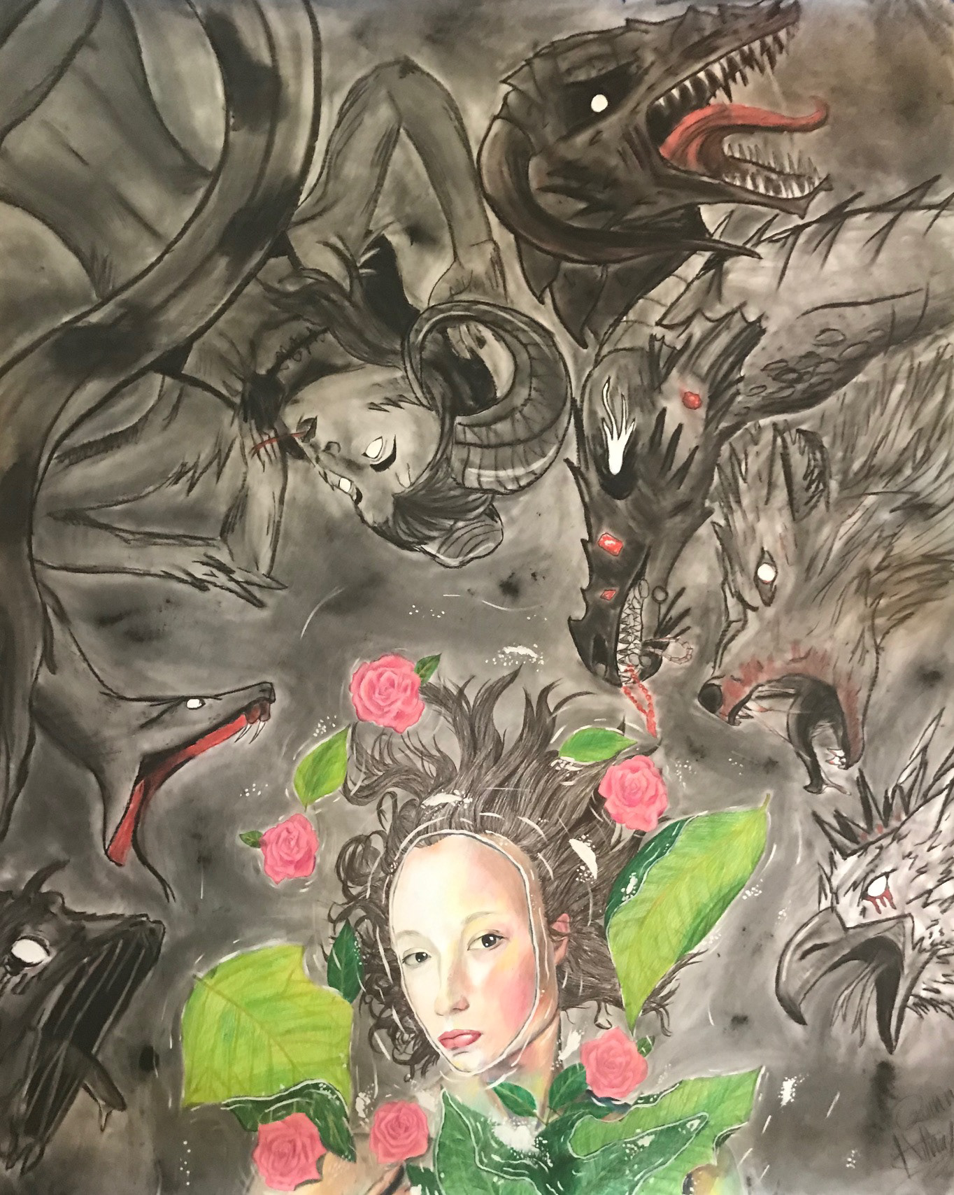 "The 7 Deadly Sins" 4' by 5' mixed media