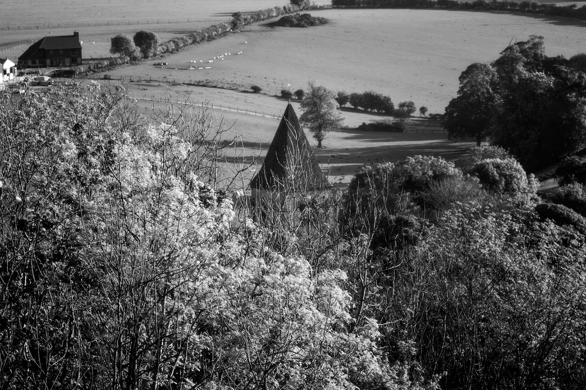 Offham Church from Above