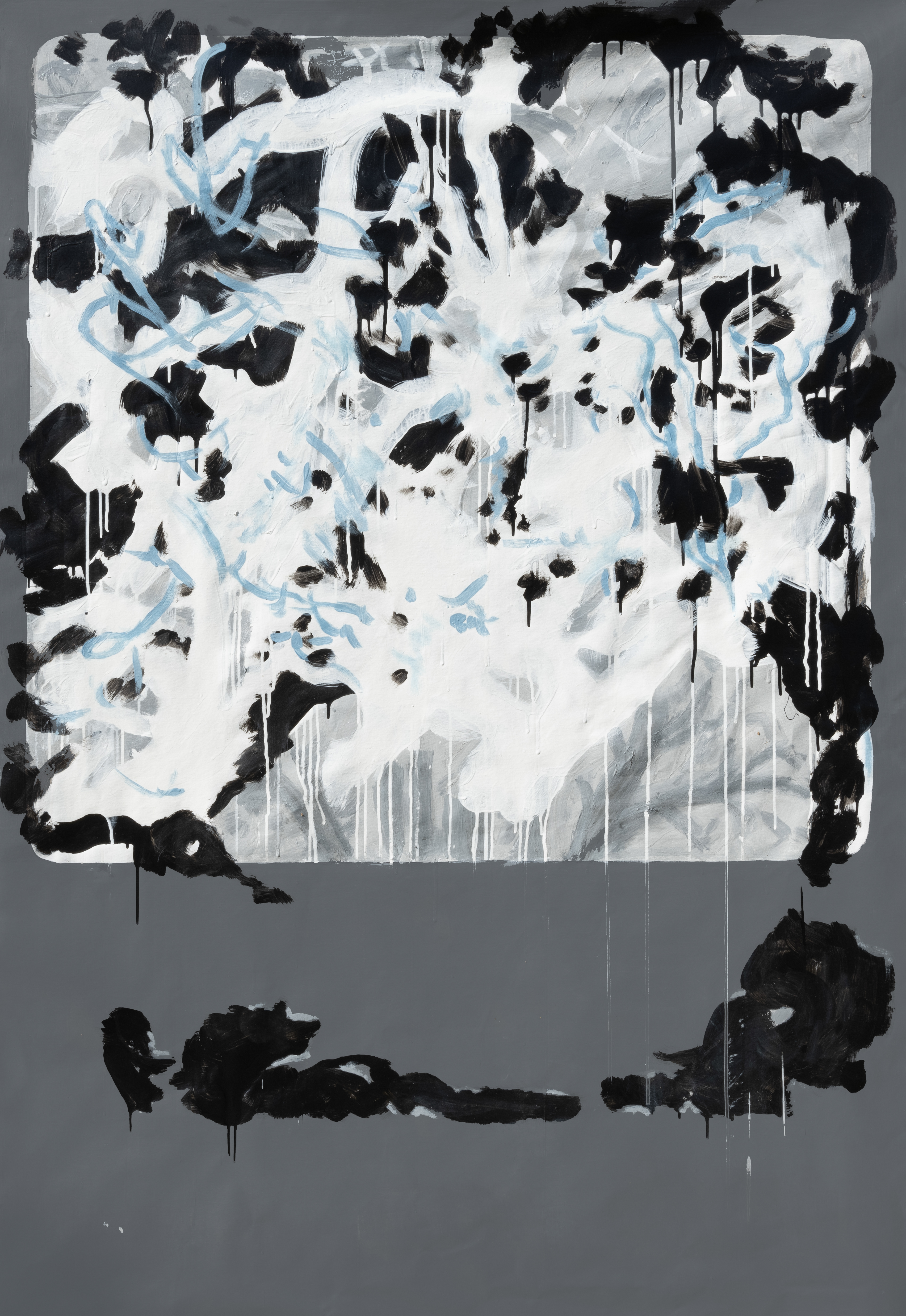 Nature via Screen, 120x173 cm, acrylic and polish on canvas