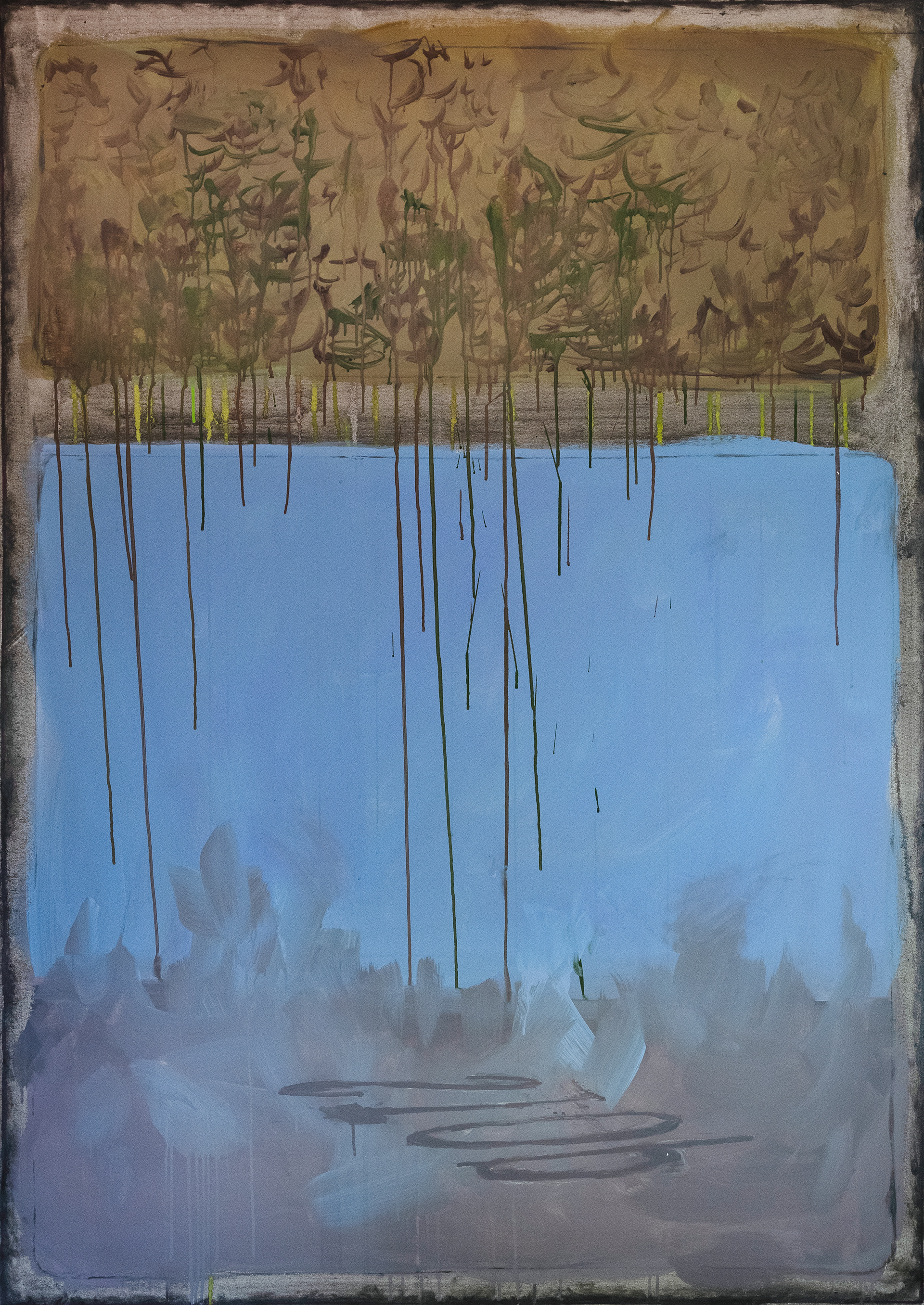 Nature via Screen, 120x173 cm, acrylic and polish on canvas