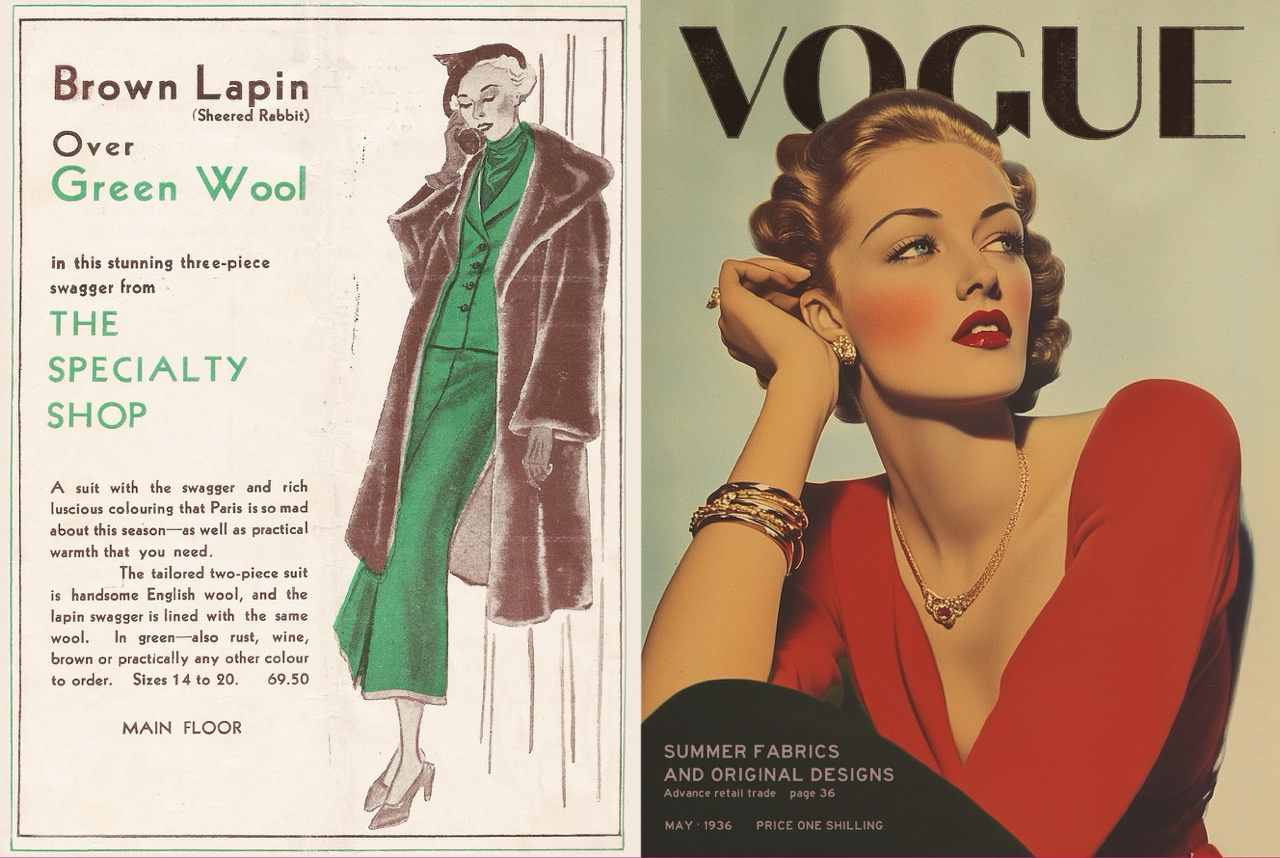 Left Hand Side: Original vintage ad
