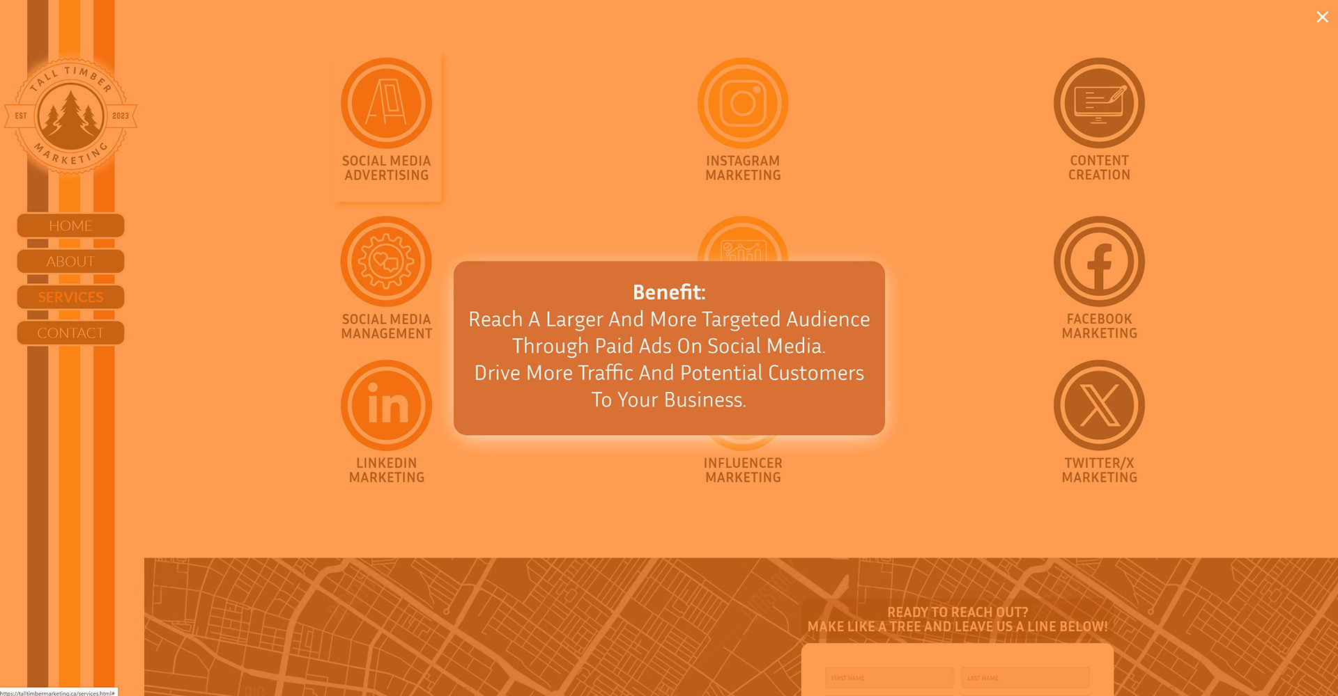 Popup On-Click for Individual Services