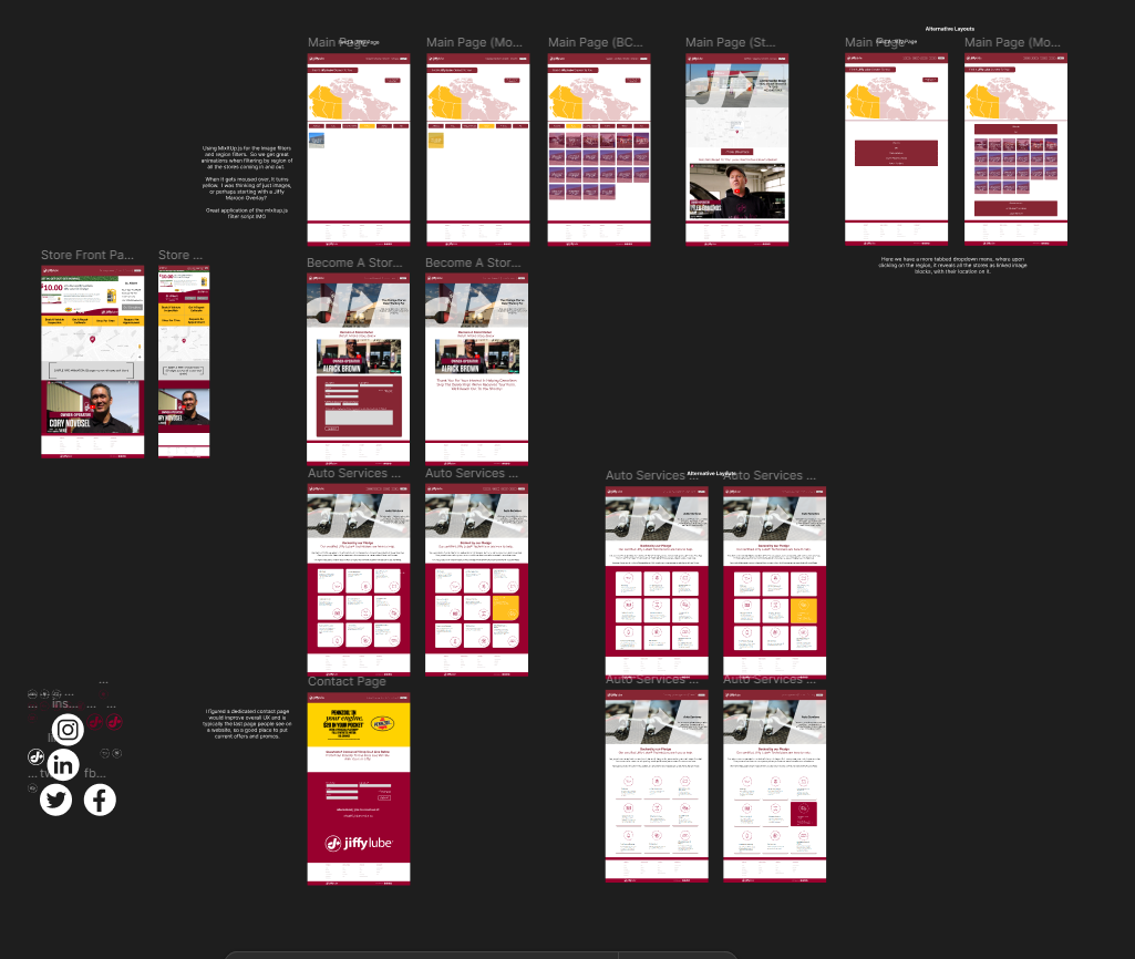 Locations and Store Page Concepts In Figma 
