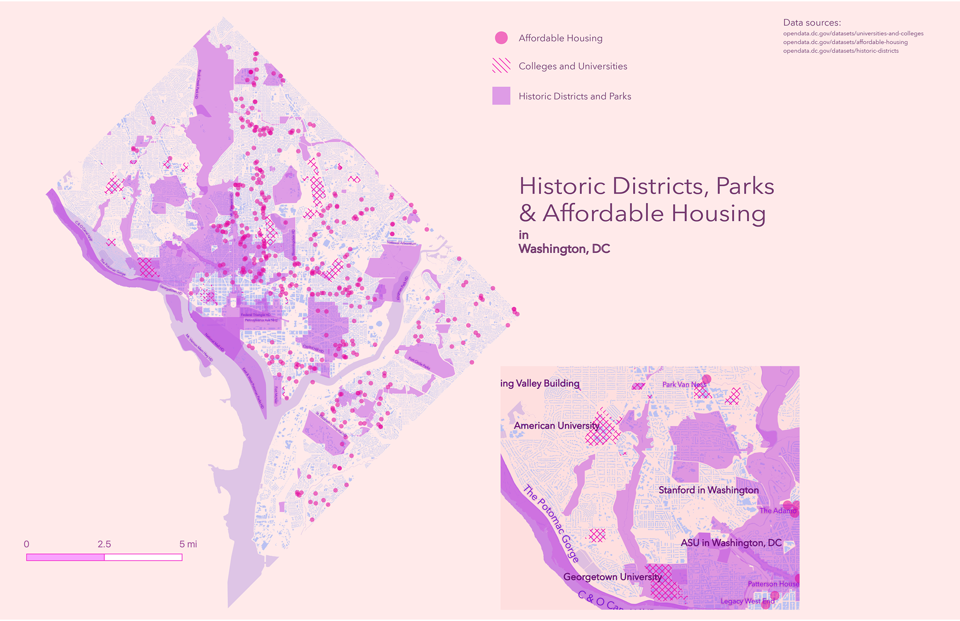 Designed using open source data for a grad student's project on zoning in DC