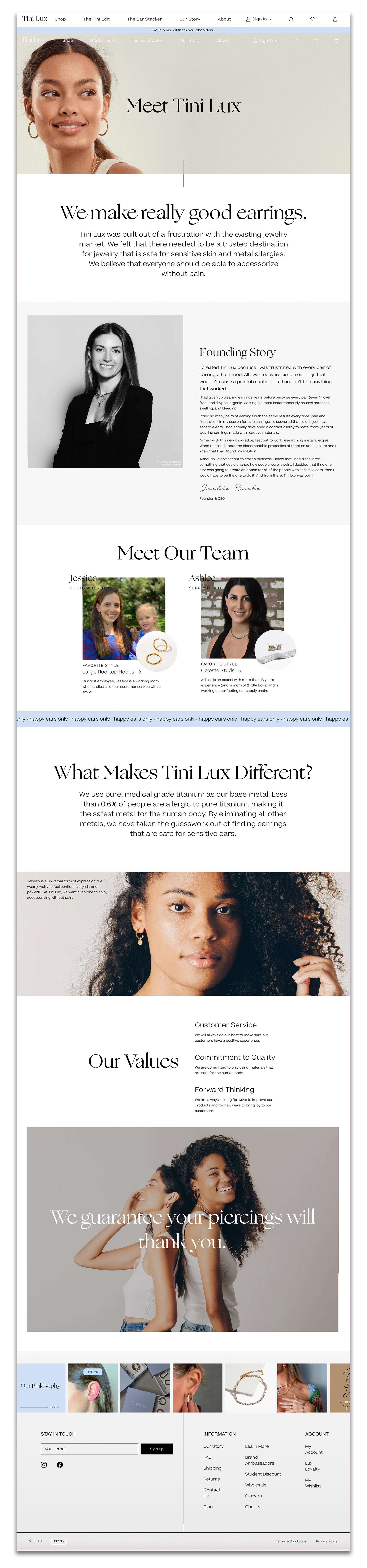 "About" Page Layout