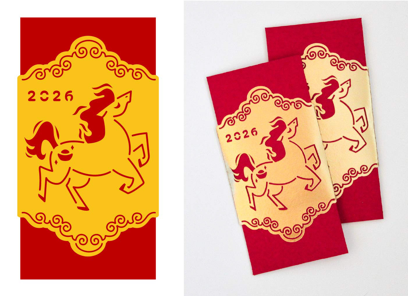 2026 Year of the Horse Red Envelope - Design and Final Product