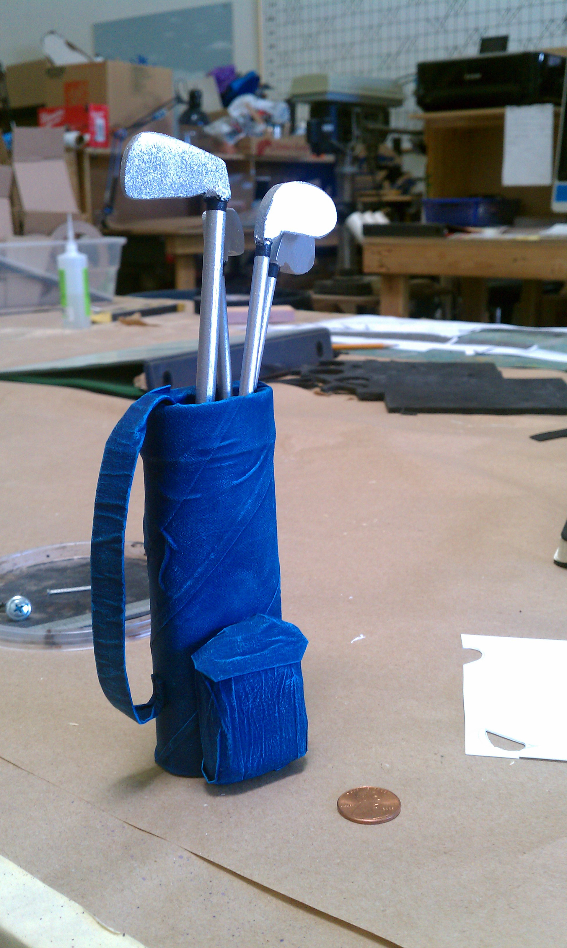 Golf bag construction. S1, E8 Video Games.