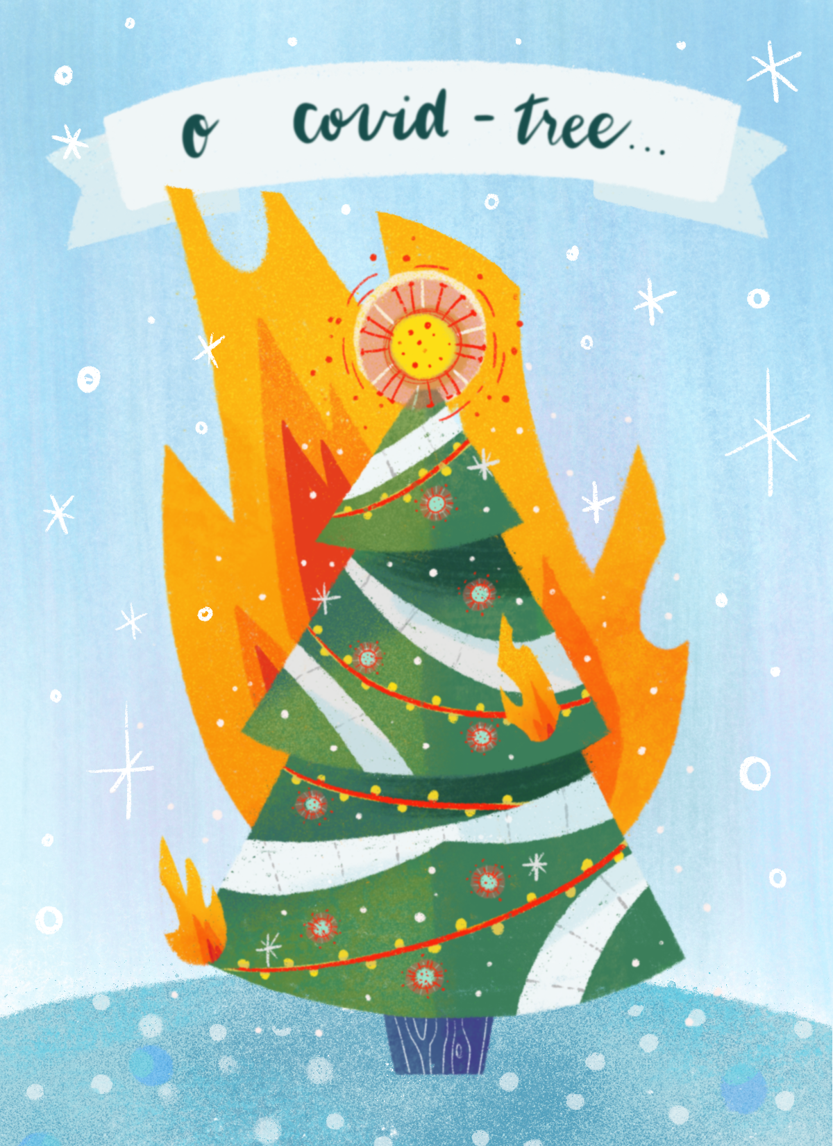 O Covid Tree - Coronavirus Humor Christmas Card