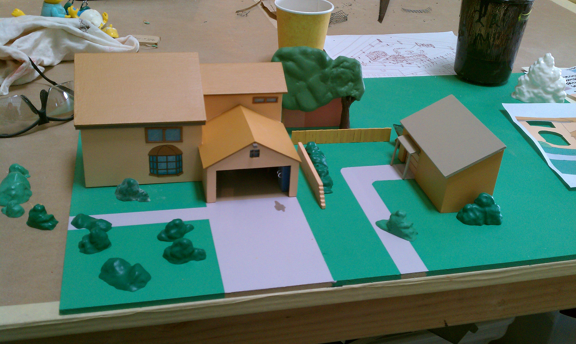Painted exterior of Simpsons house