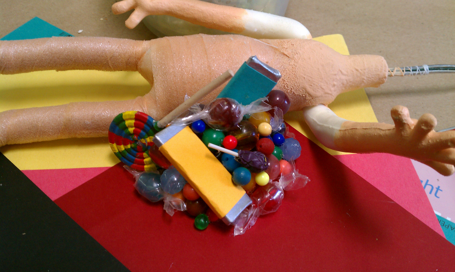 Candy pile construction. S1, E5 Sleepover.