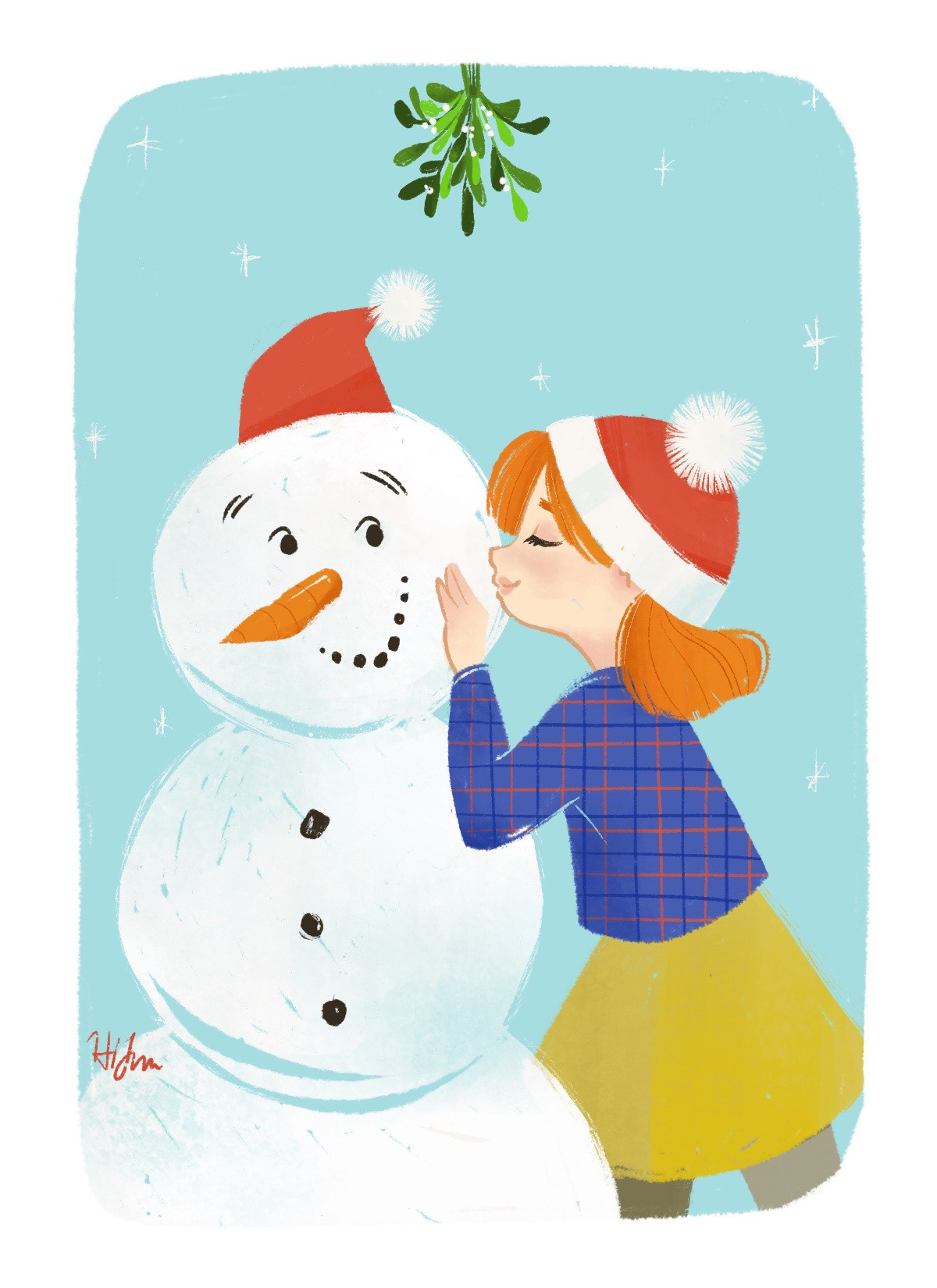 Mistletoe Holiday Card