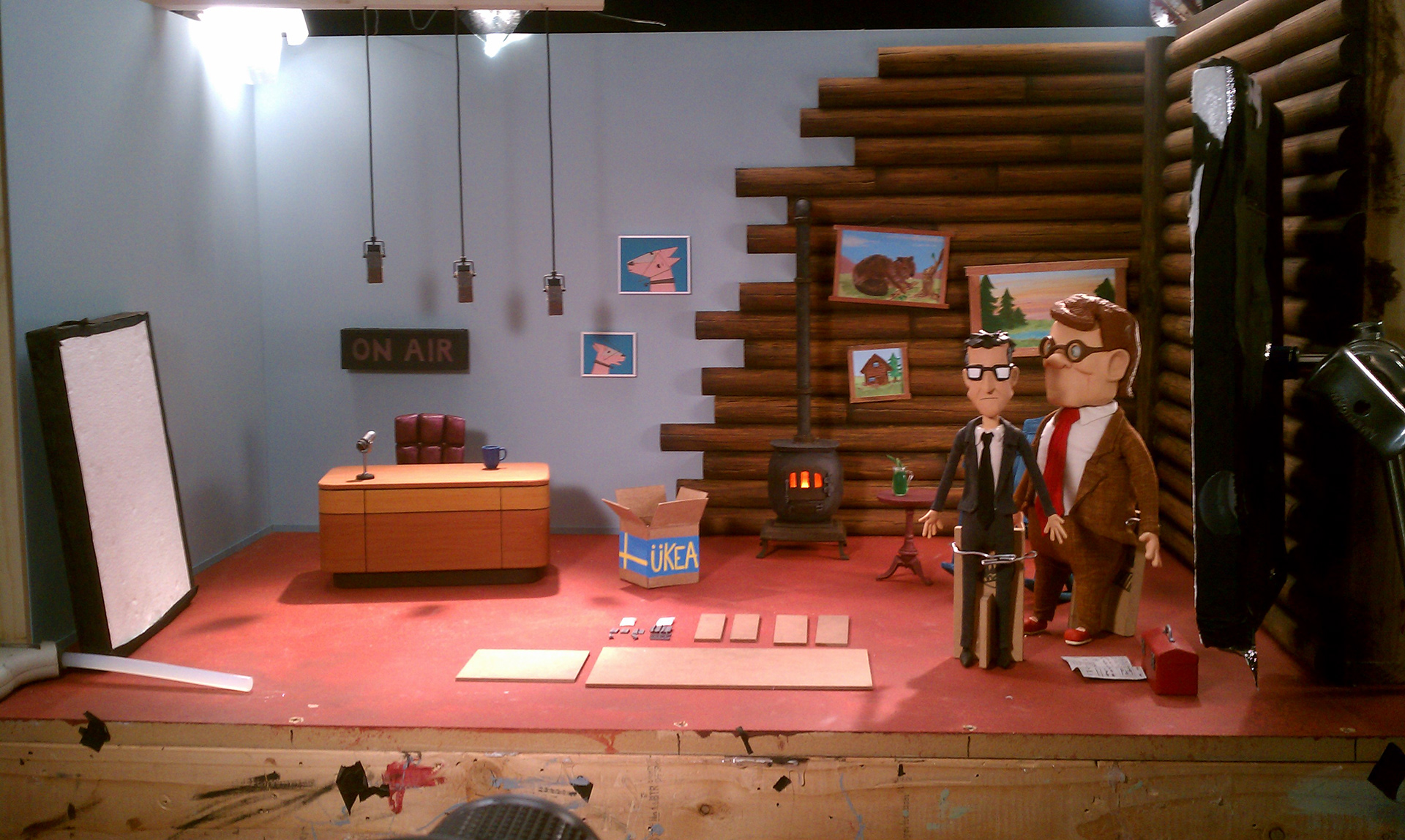 Set build. Ikea pieces, picture frames, & side table. S1, E4 Let's Build a Media Center.