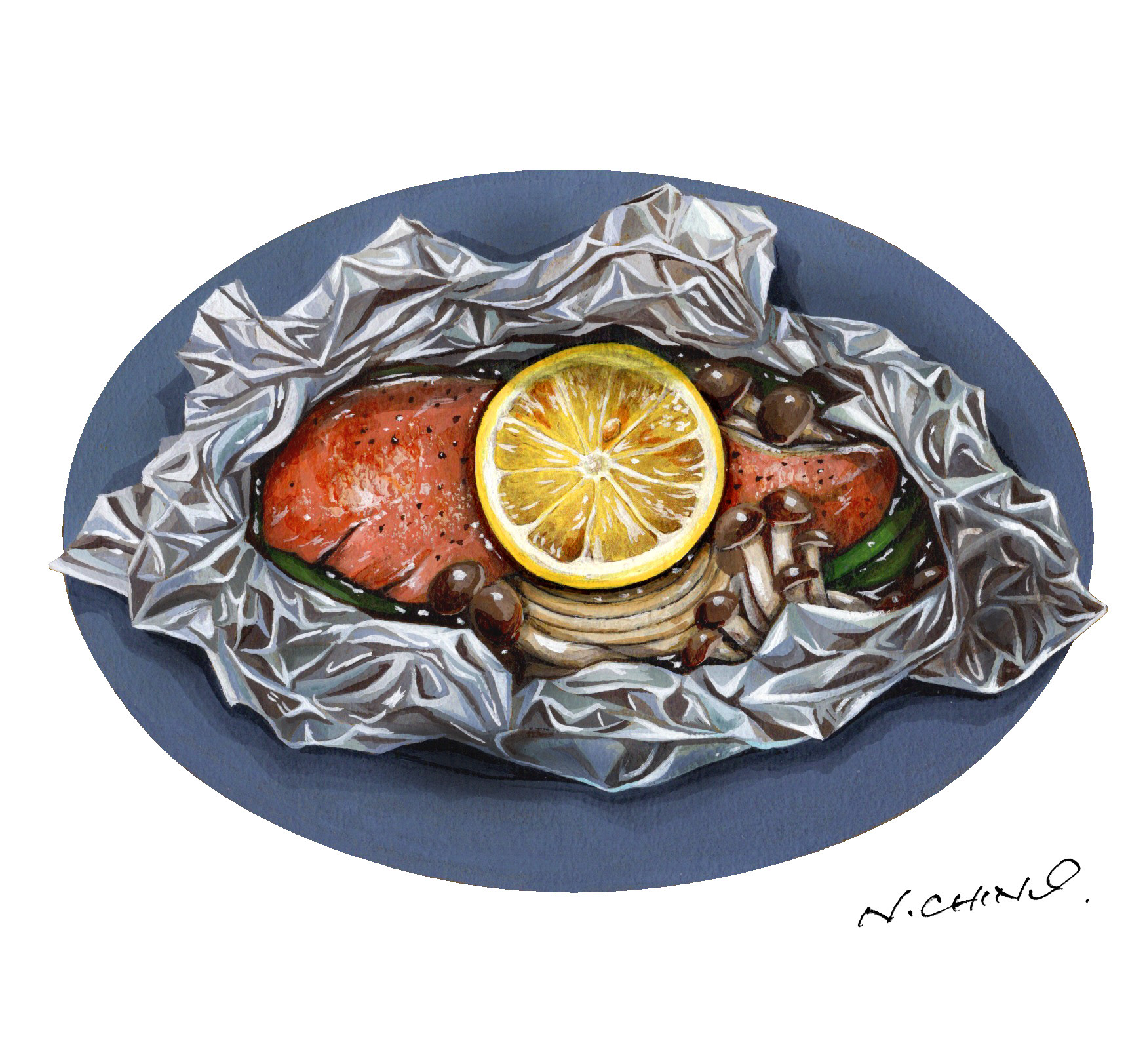 鮭ときのこのホイル焼き