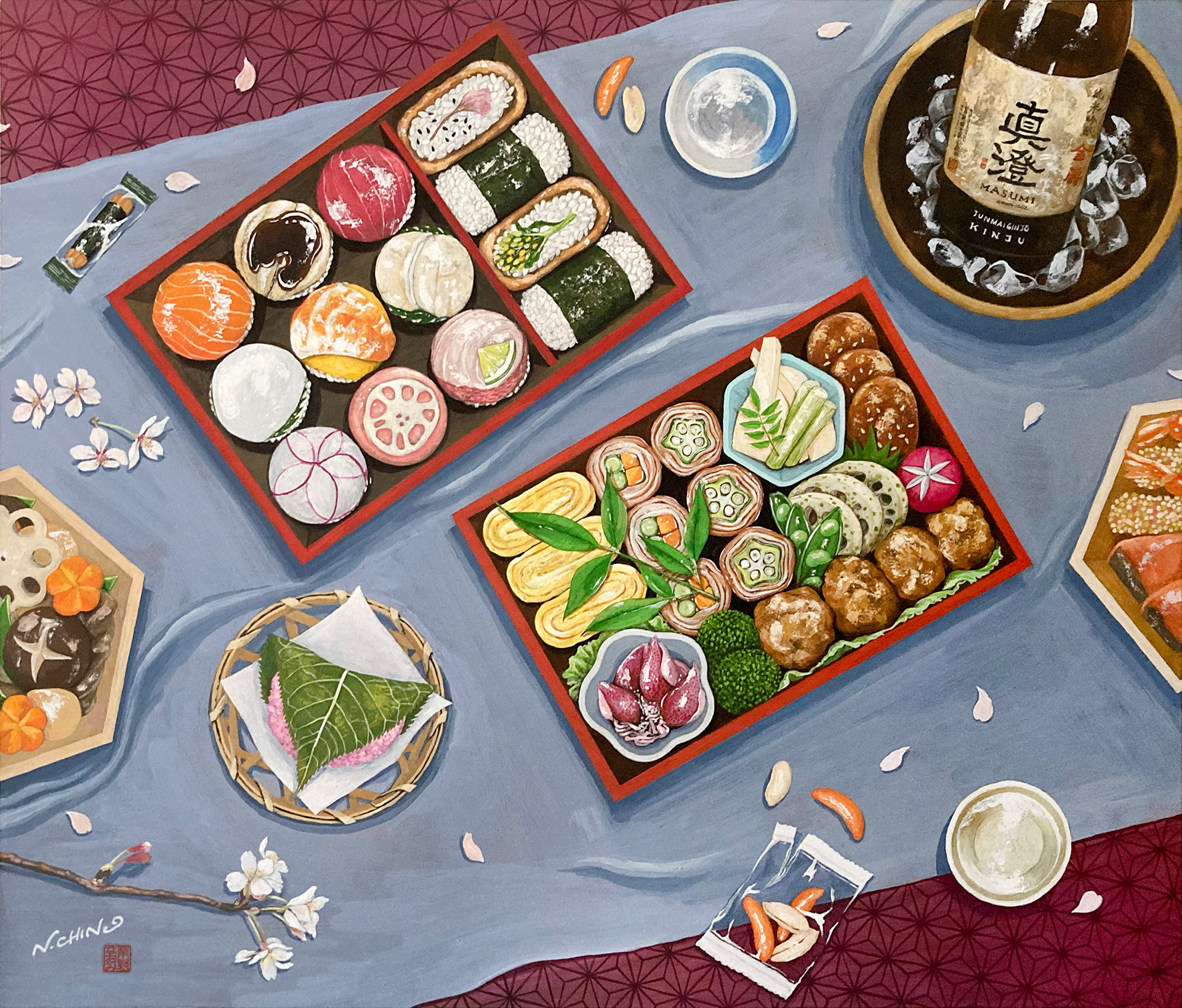 『お花見「BENTO」の食卓』Table à manger « BENTO » Hanami