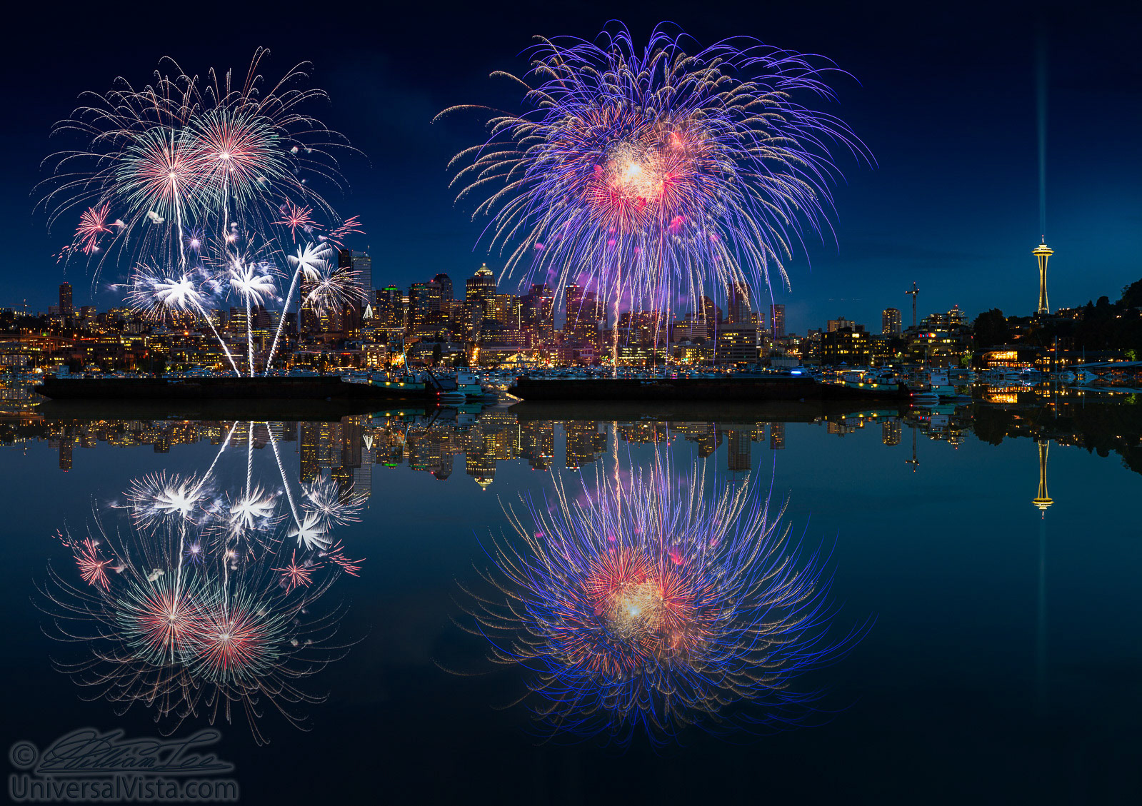 Fireworks marked the culmination of the July 4th celebration events at Seattle.