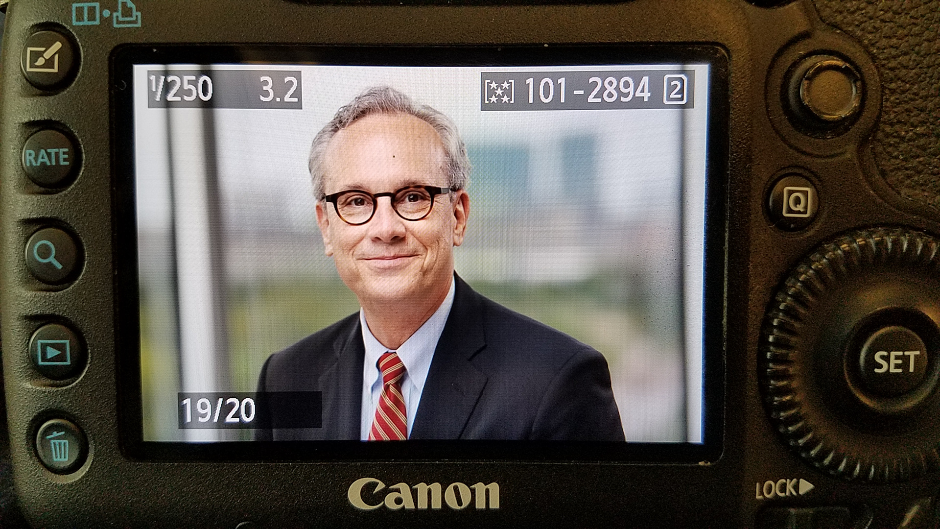back of camera example, regional president headshot
