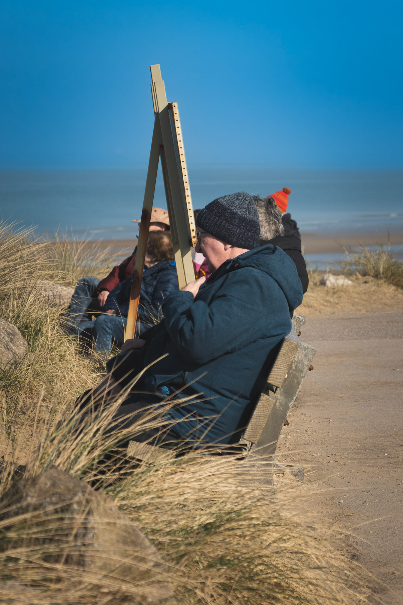 People looking towards the beach, Wissant, France