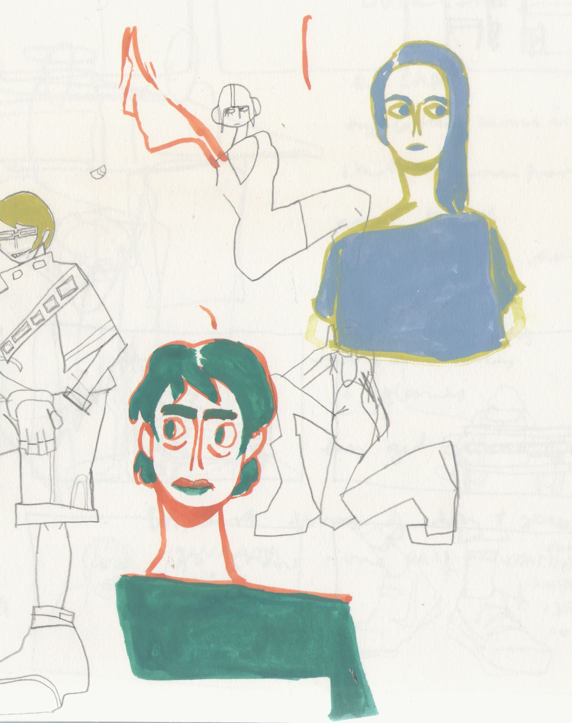 Character development paintings