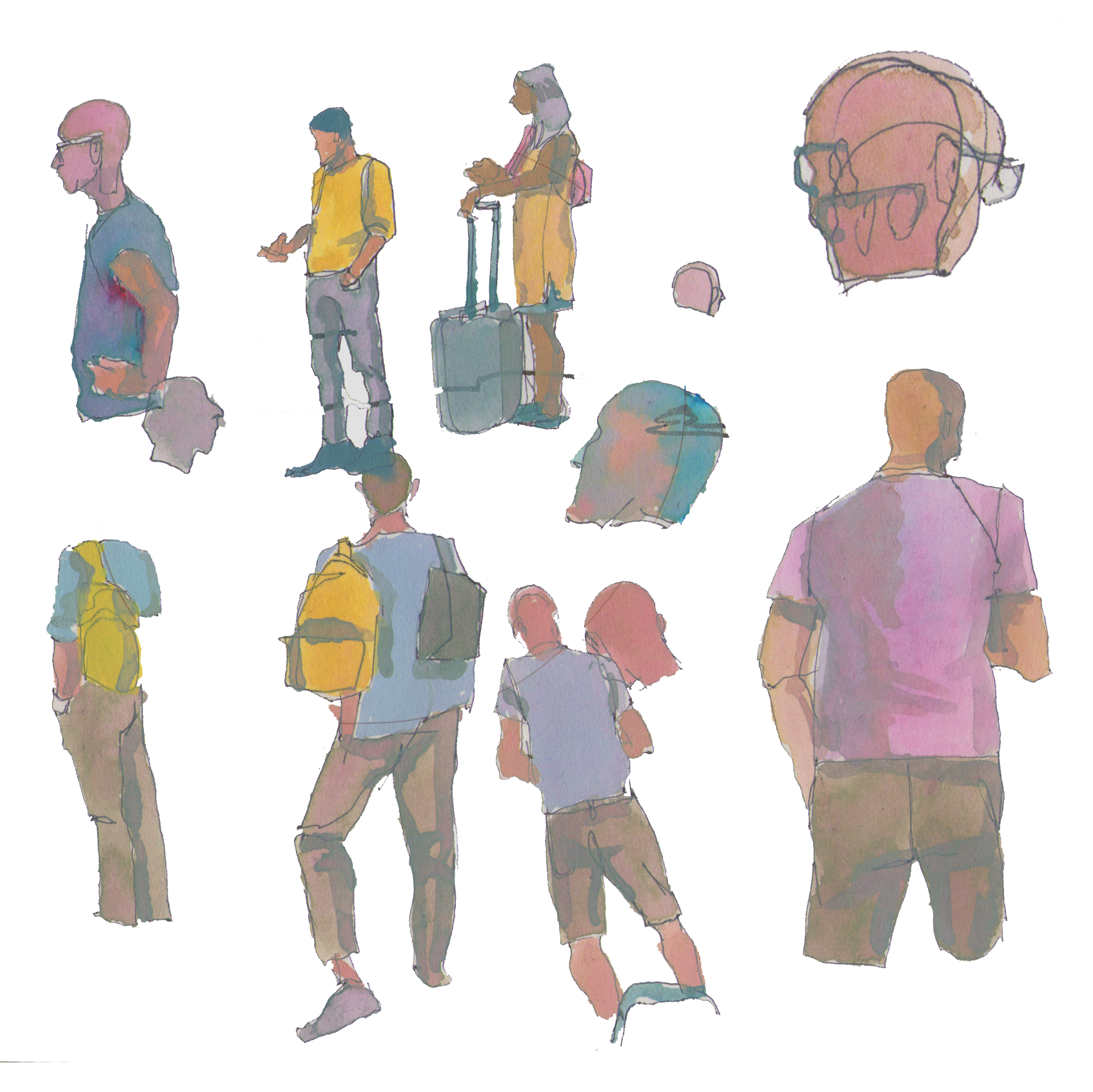 People waiting at the train station
