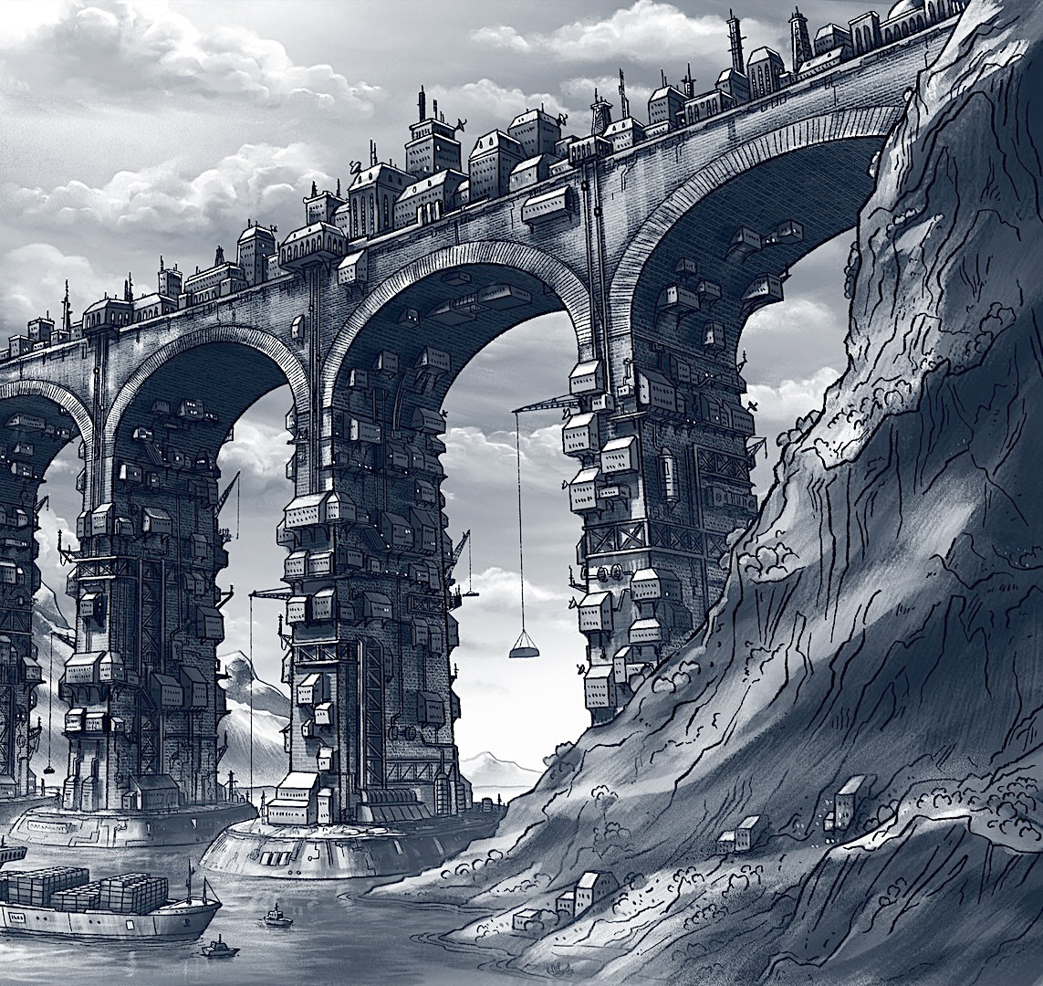 "The City on the Bridge" - Digital Illustration