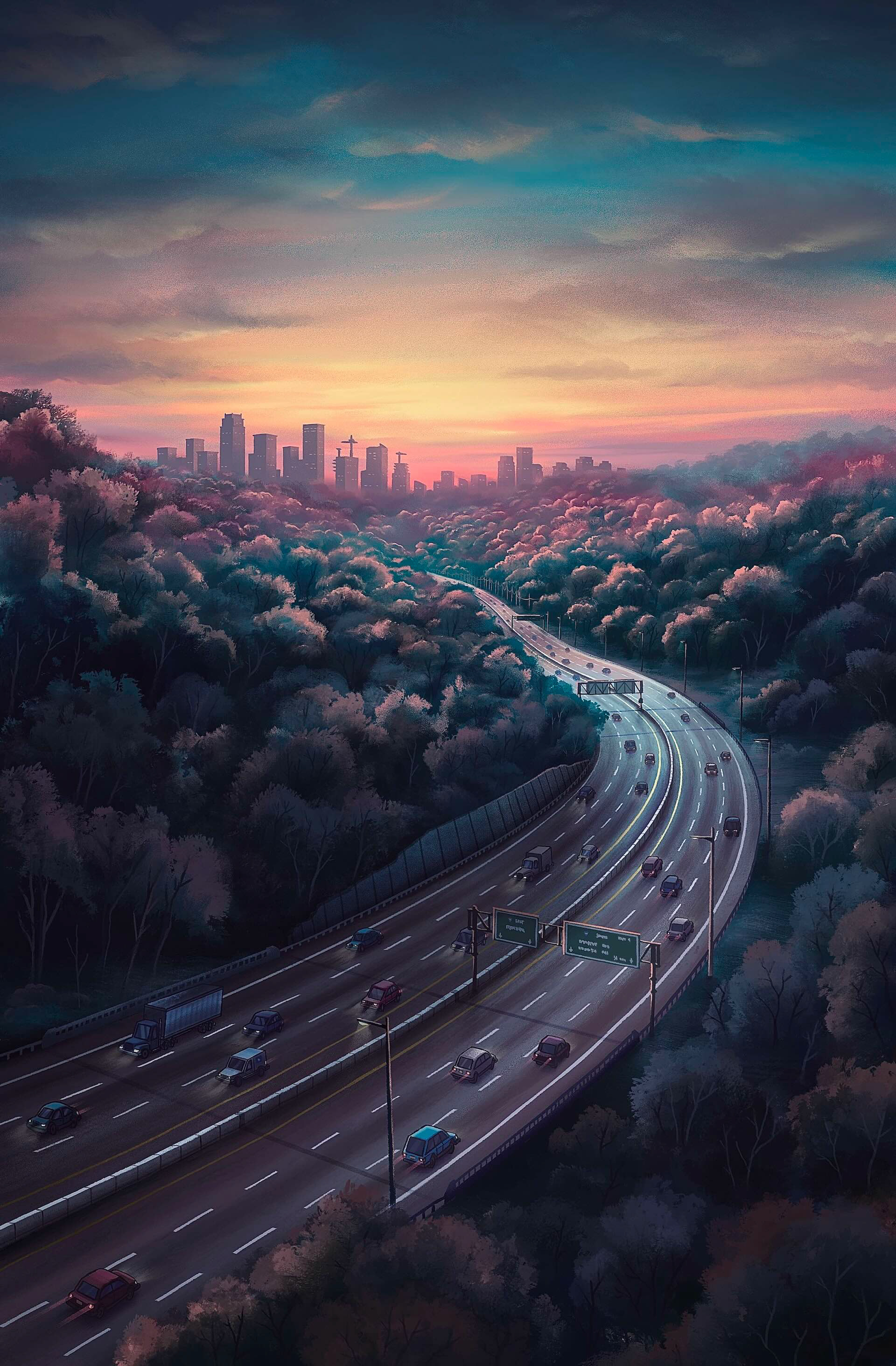 "The Highway" – Digitally Painted Landscape Study